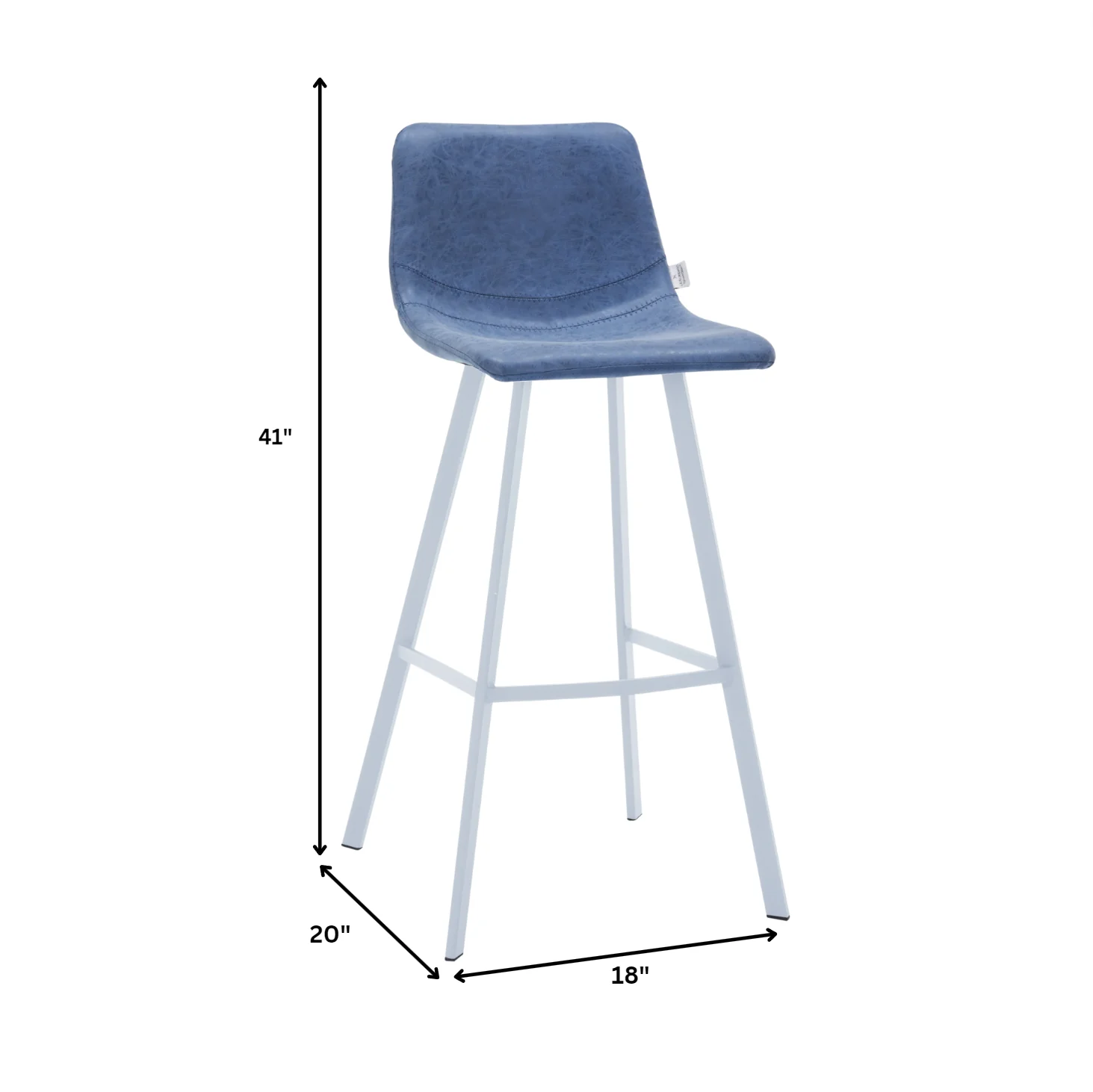 Elland - Bar stool - Peacock Blue - White Base