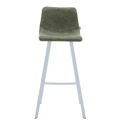 Elland - Bar stool - Olive Green- White Base