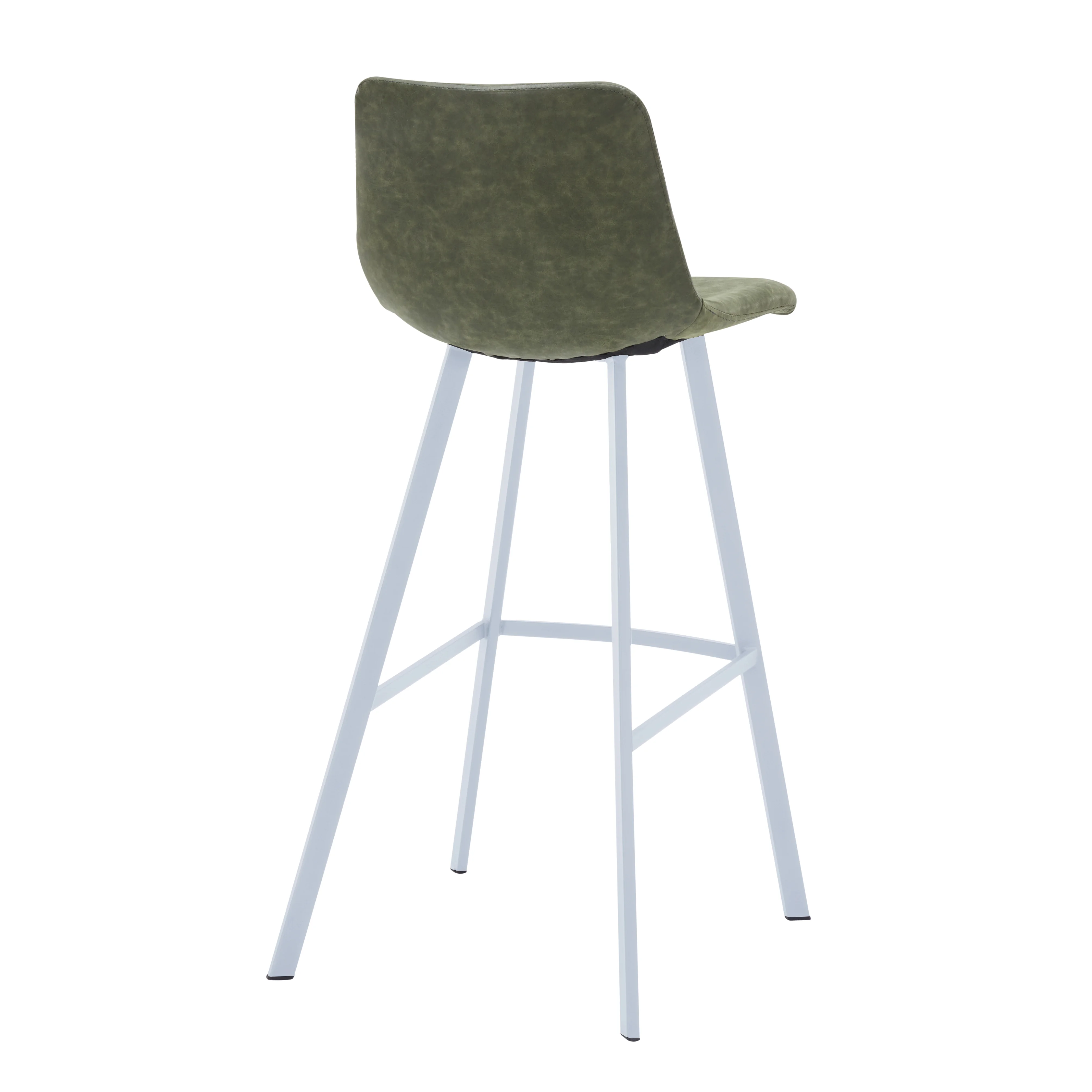 Elland - Bar stool - Olive Green- White Base Set of 2