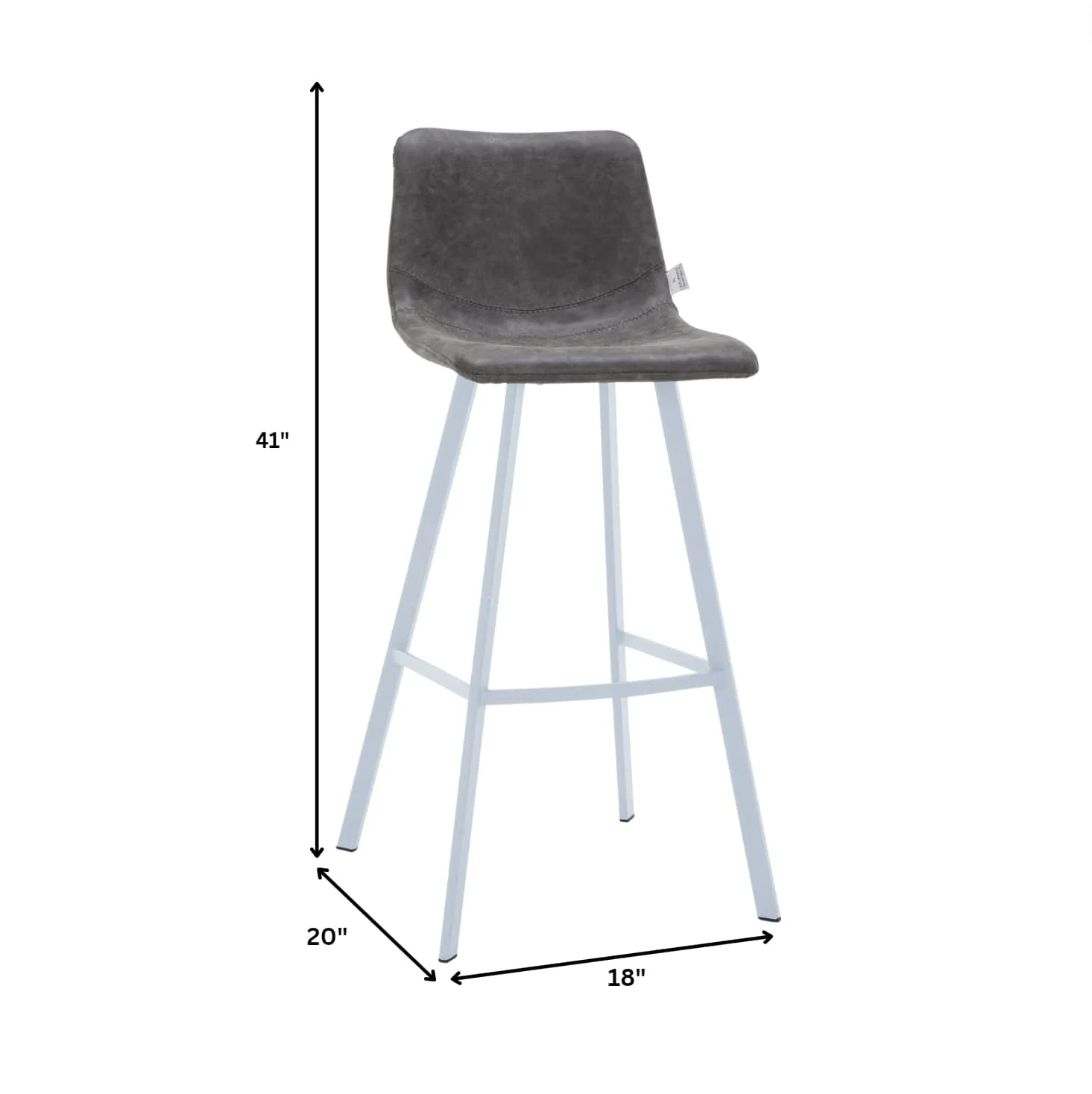 Elland - Bar stool - Grey- White Base Set of 2