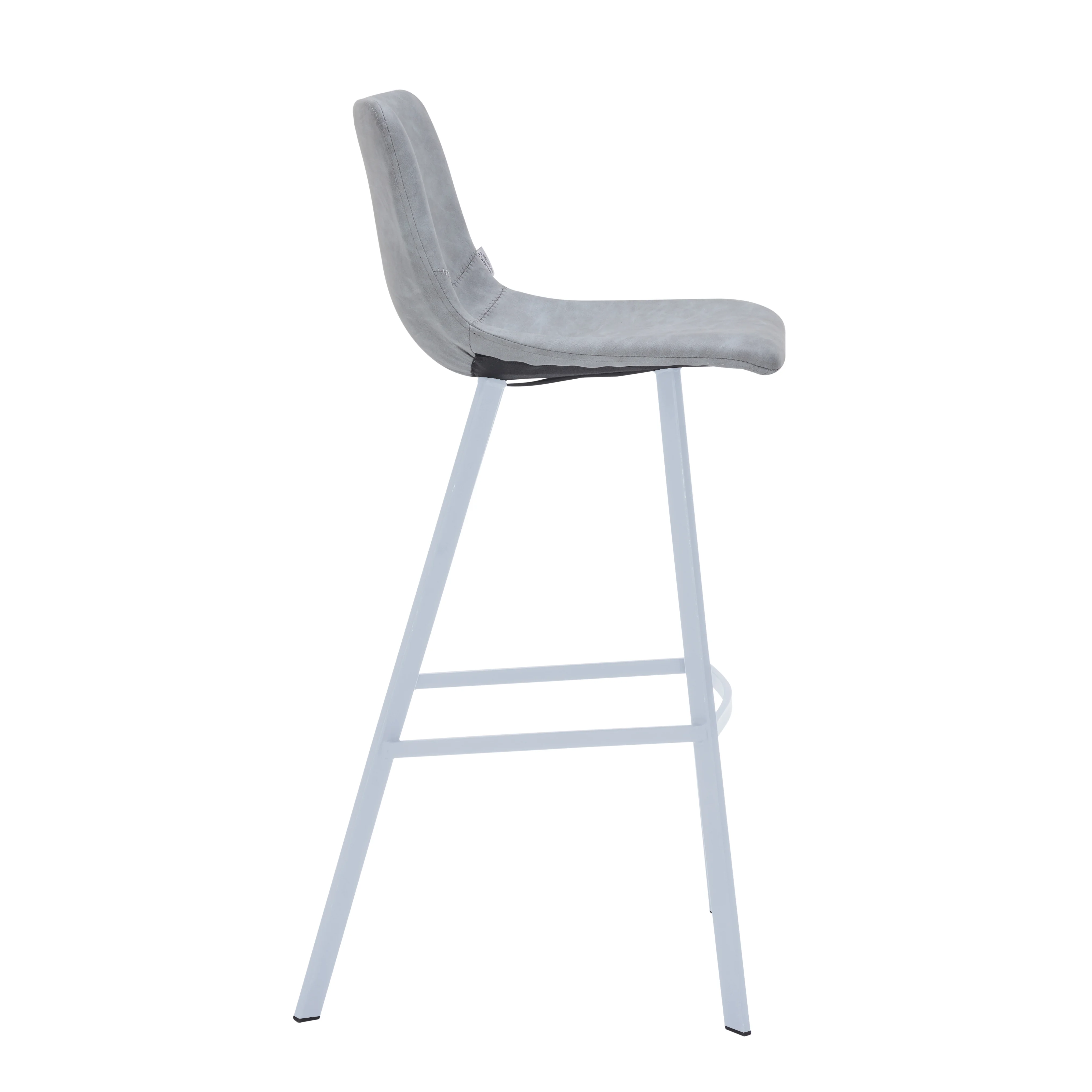 Elland - Bar stool -Light Grey- White Base