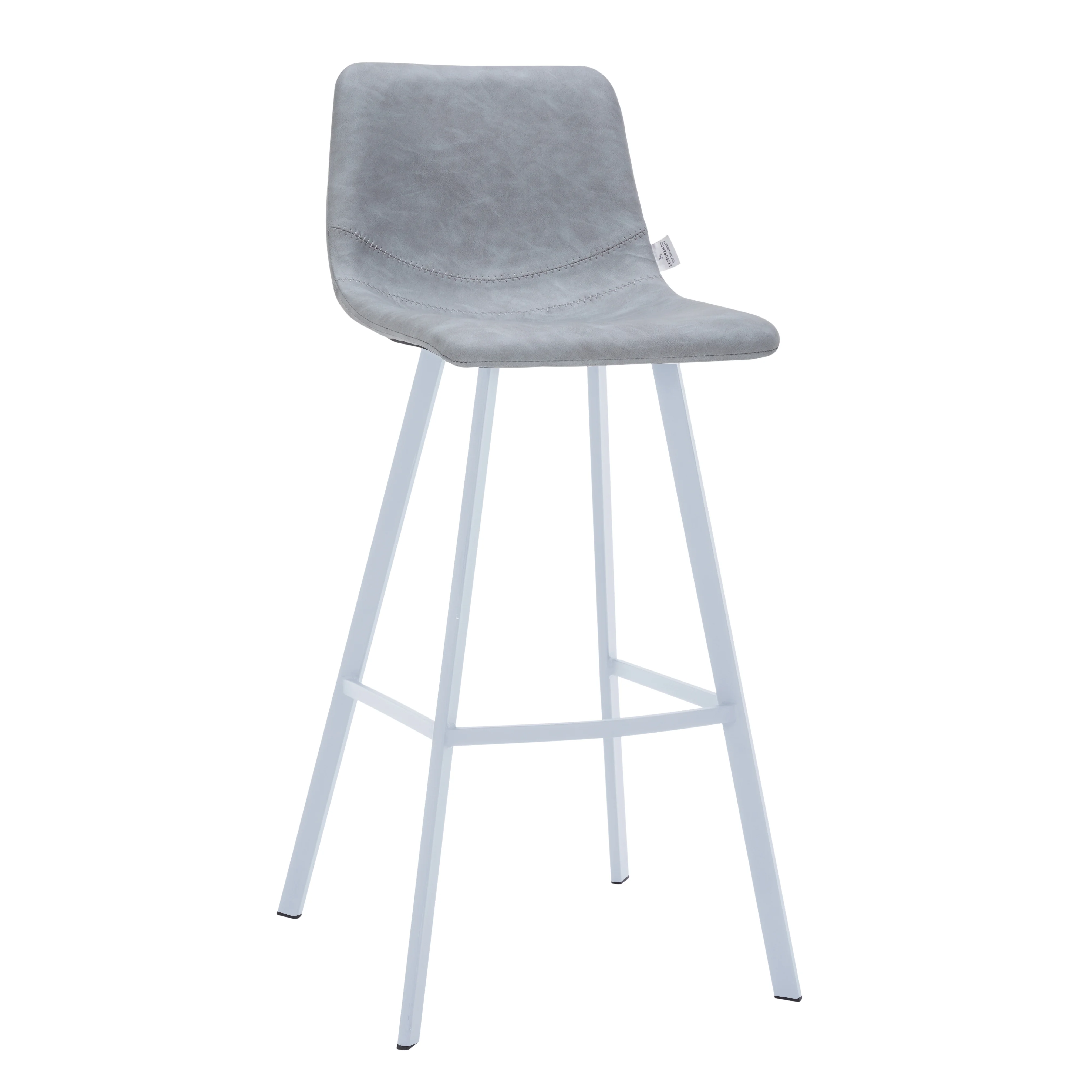 Elland - Bar stool -Light Grey- White Base