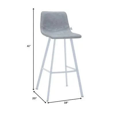 Elland - Bar stool -Light Grey- White Base