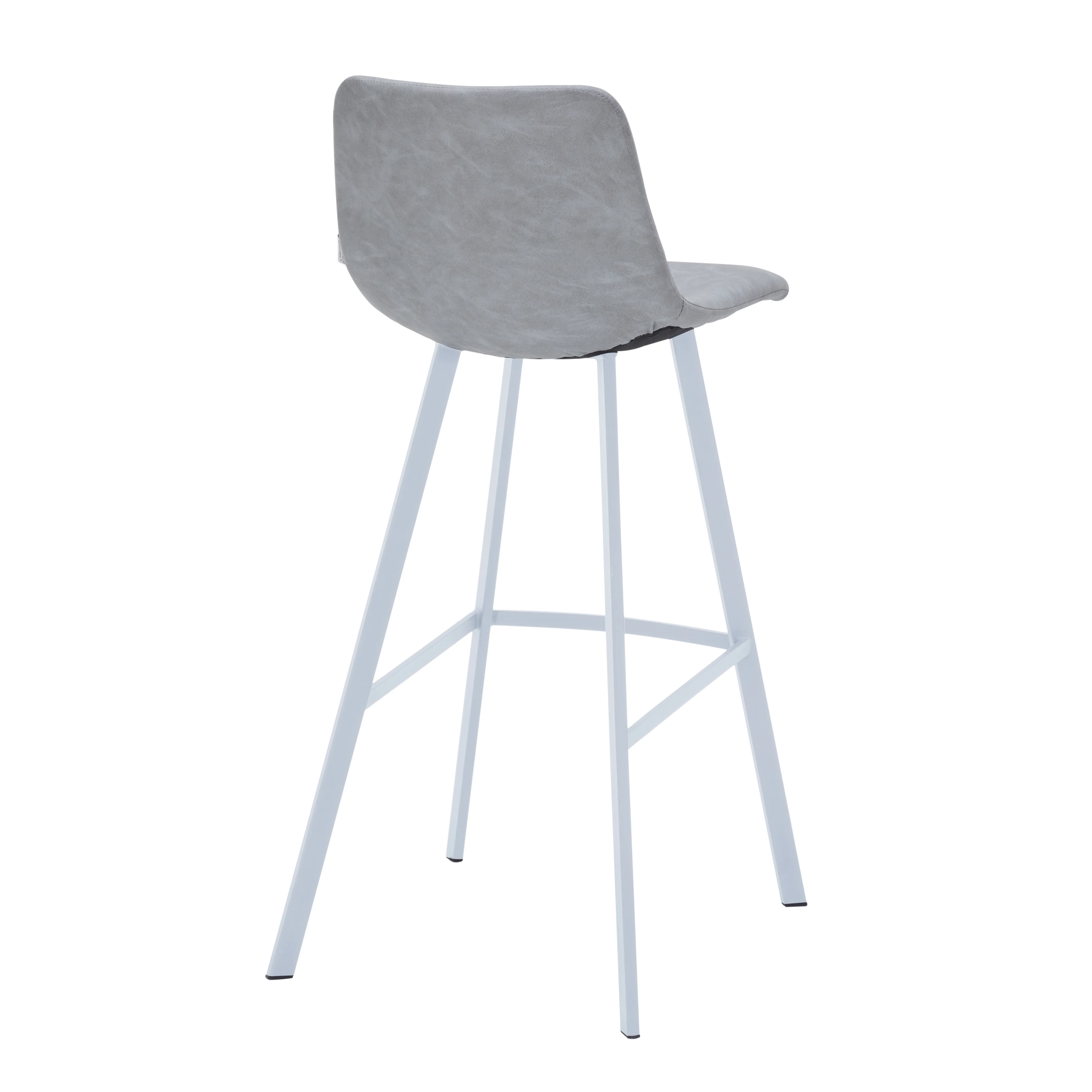 Elland - Bar stool -Light Grey- White Base Set of 2