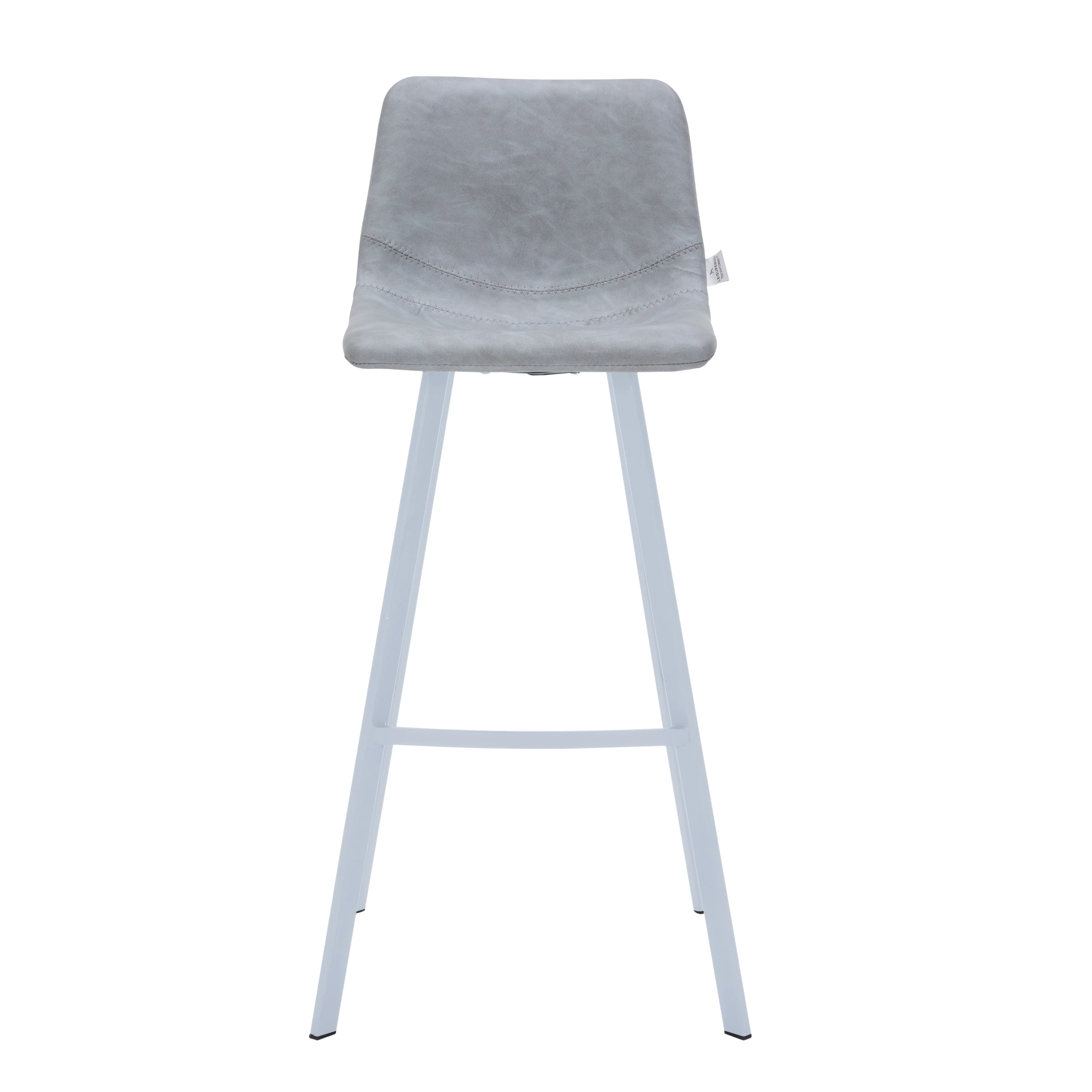 Elland - Bar stool -Light Grey- White Base Set of 2