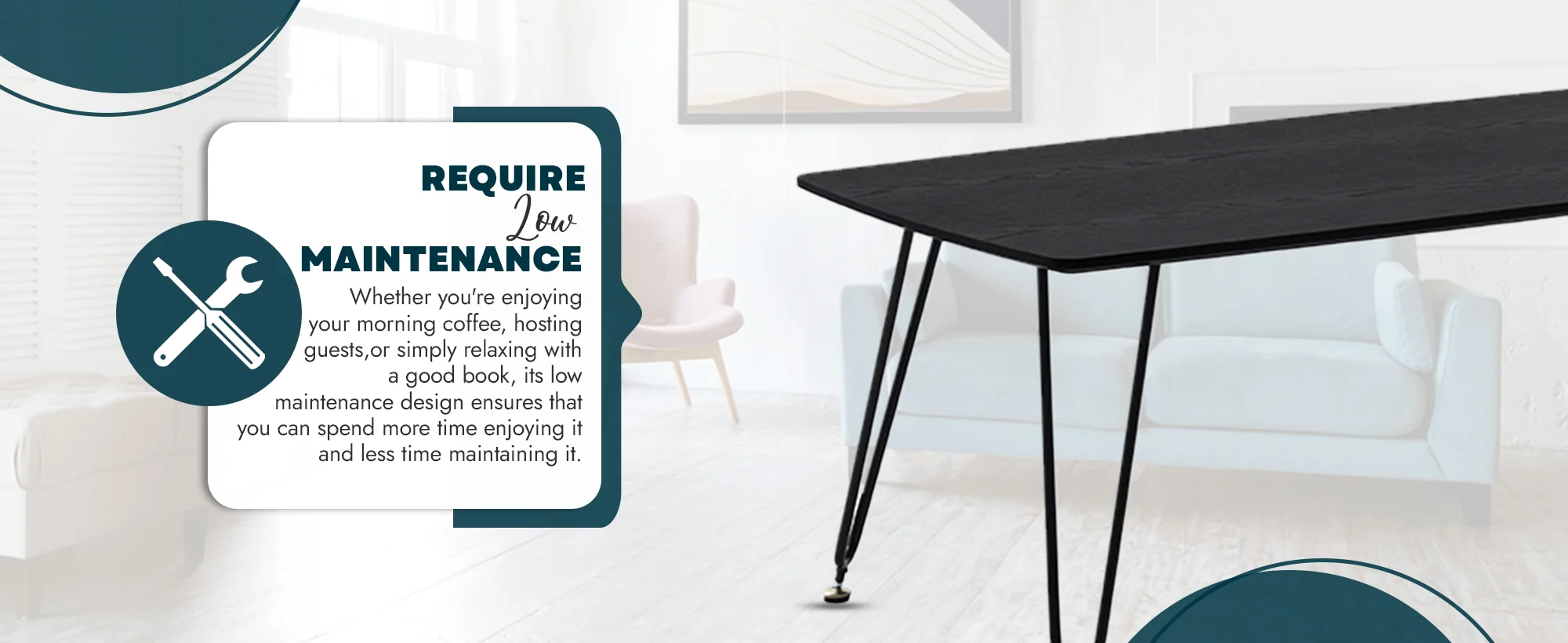 Elmwood Modern Wood Top Coffee Table With Iron Base