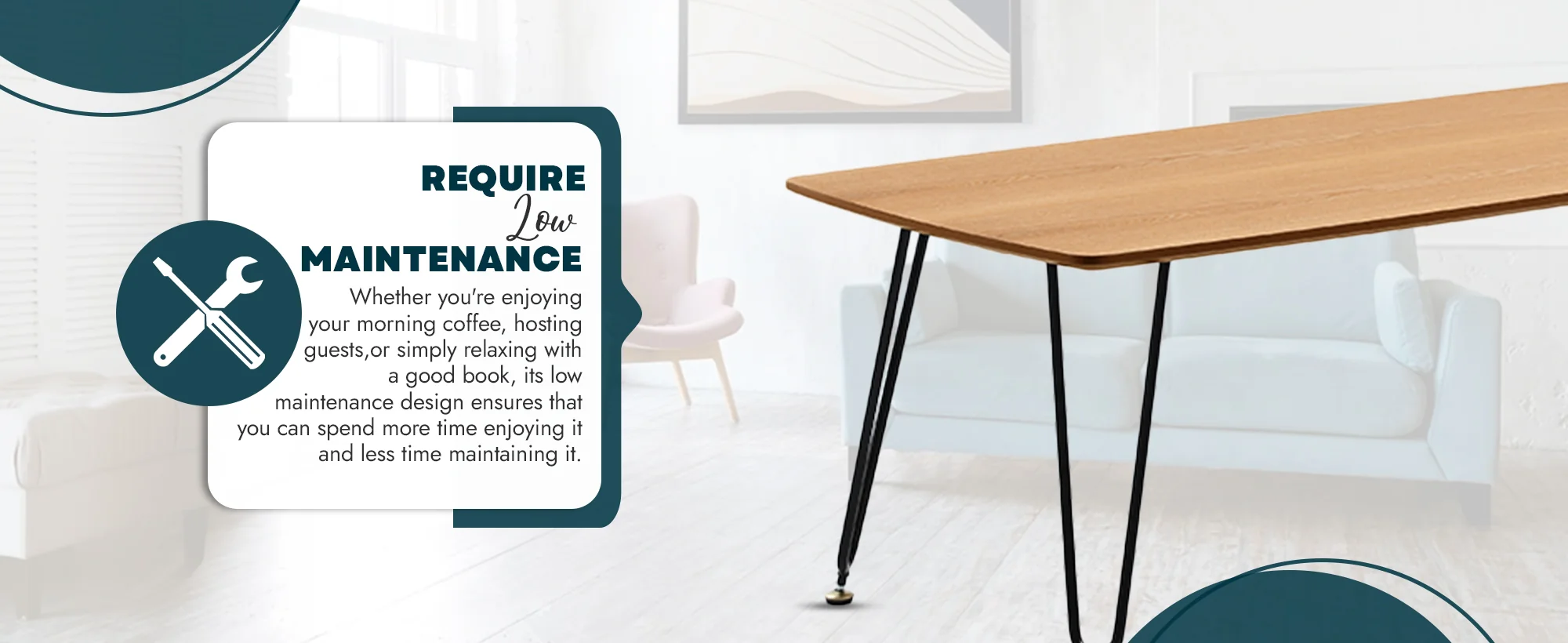 Elmwood Modern Wood Top Coffee Table With Iron Base