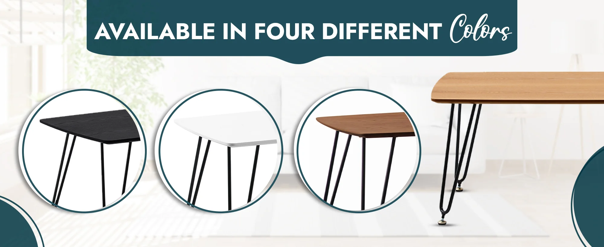 Elmwood Modern Wood Top Coffee Table With Iron Base