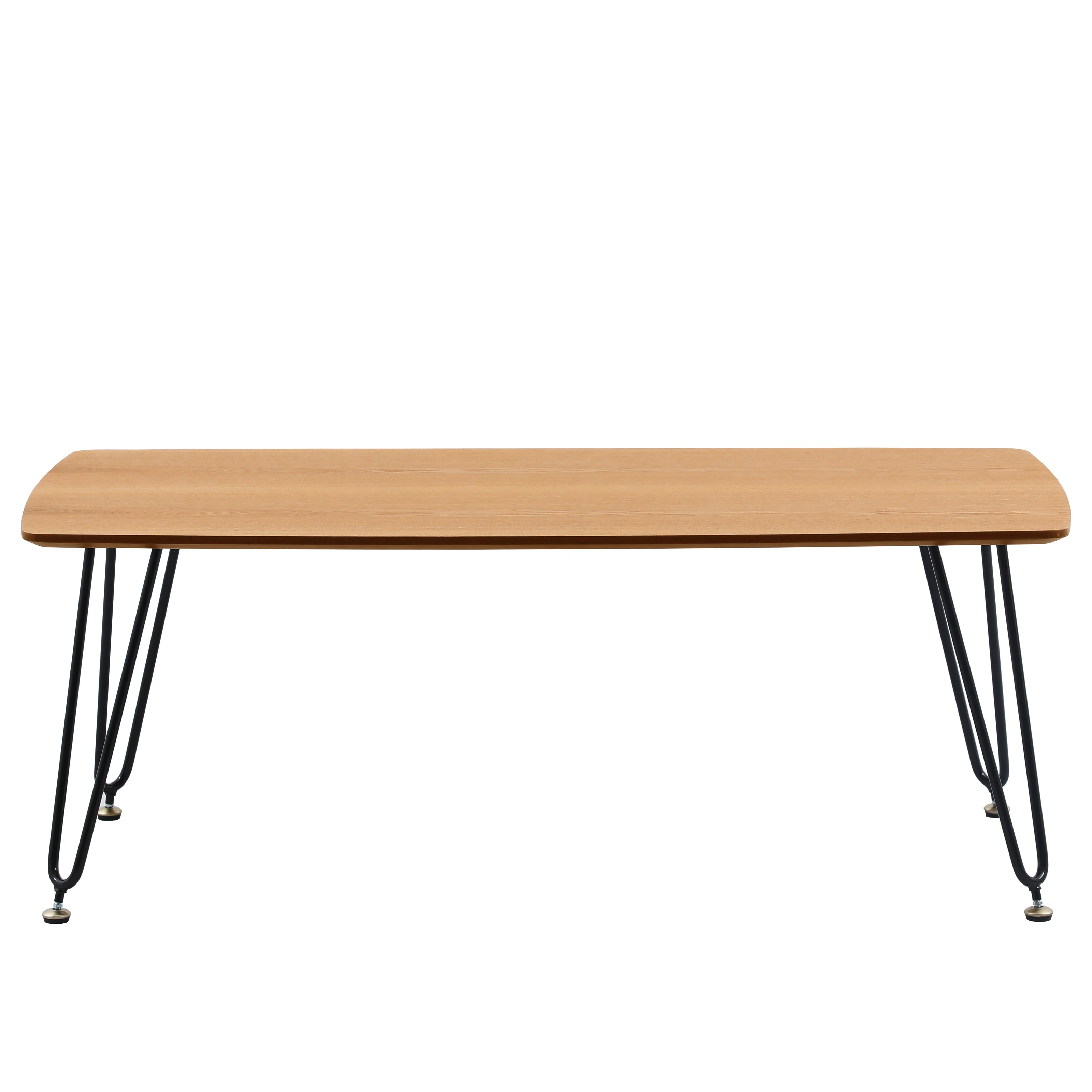 Elmwood Modern Wood Top Coffee Table With Iron Base