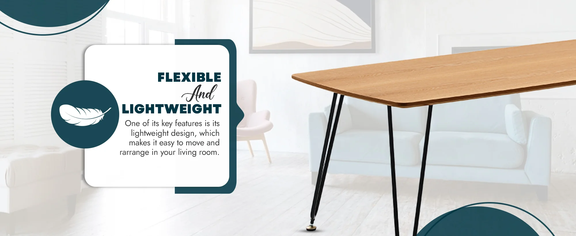 Elmwood Modern Wood Top Coffee Table With Iron Base