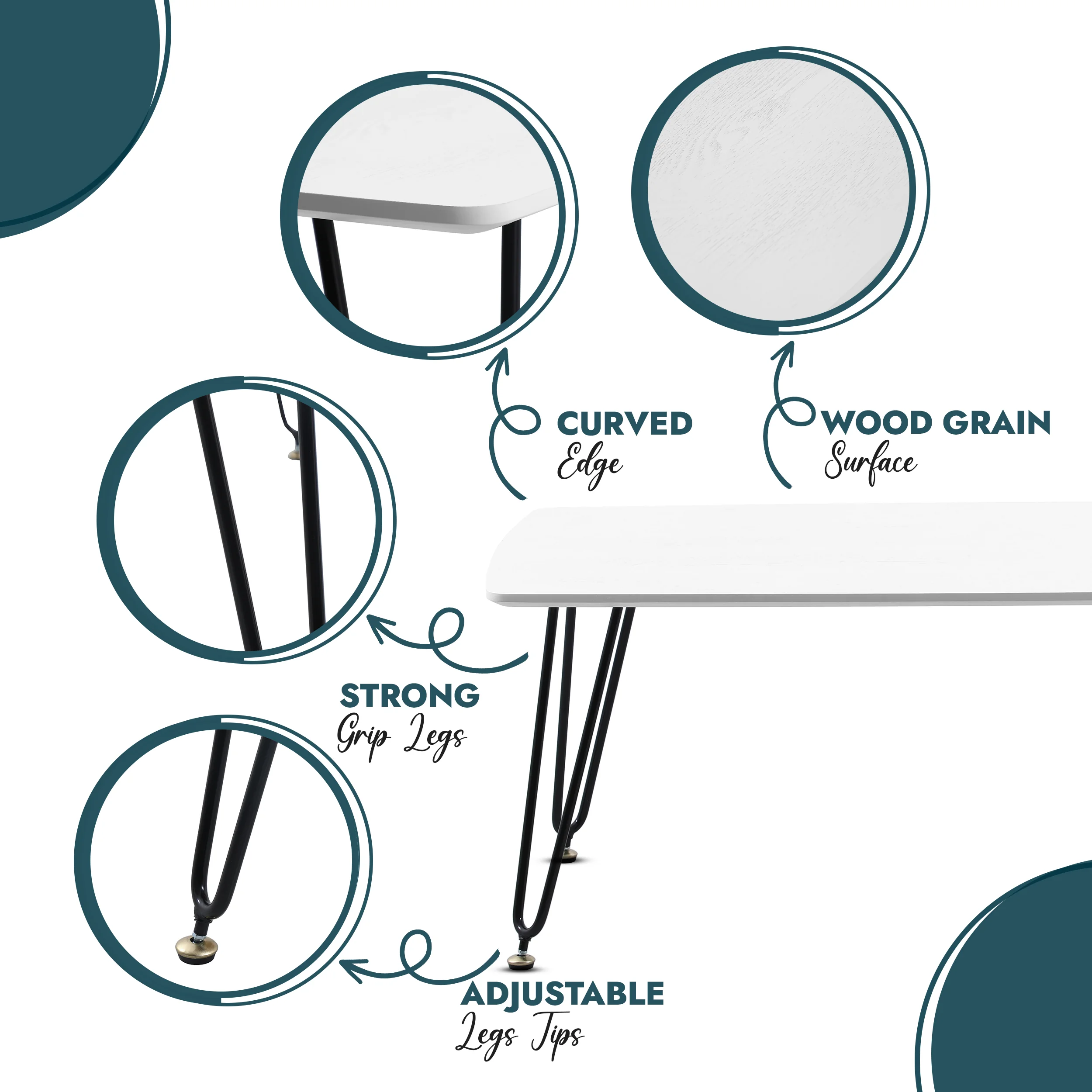 Elmwood Modern Wood Top Coffee Table With Iron Base