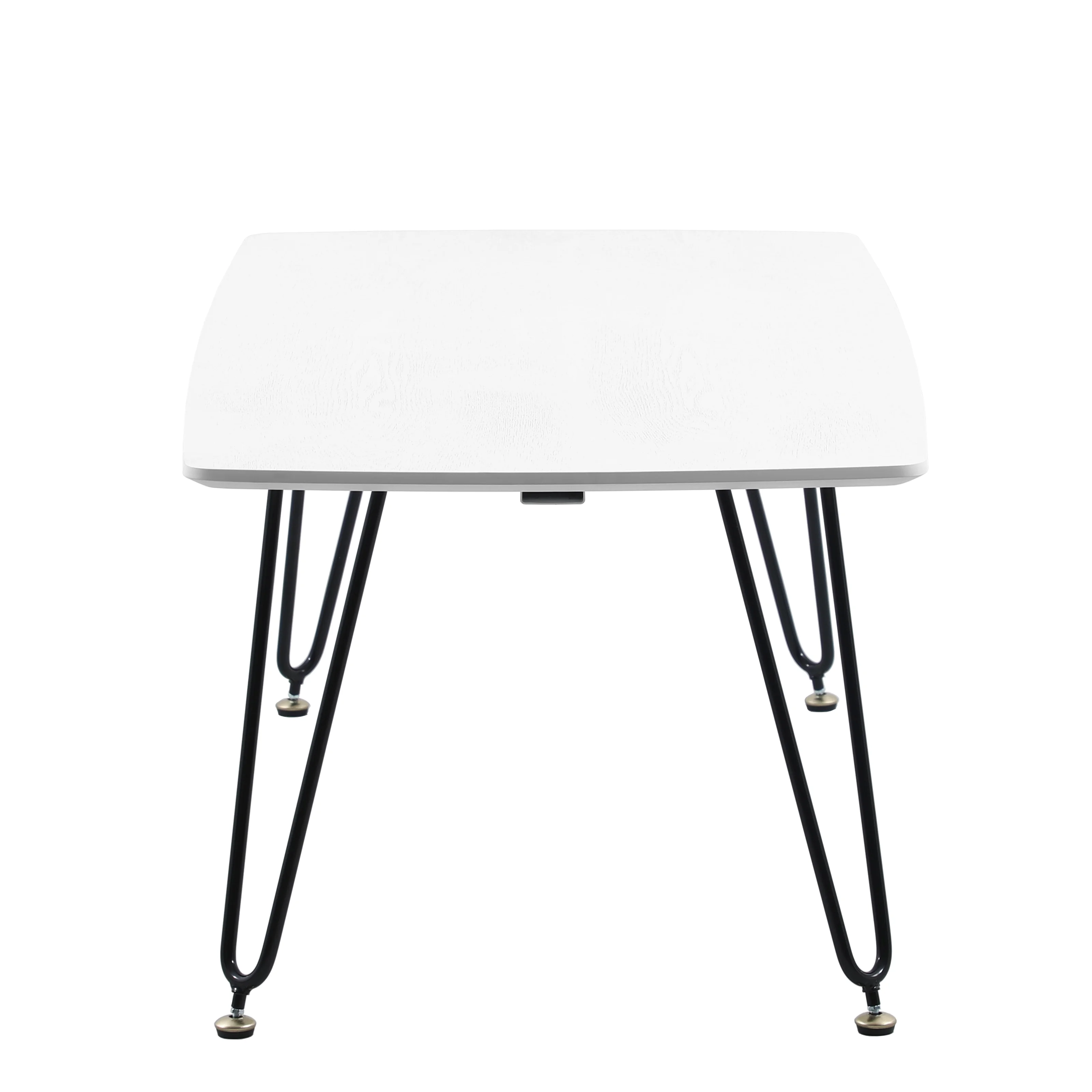 Elmwood Modern Wood Top Coffee Table With Iron Base