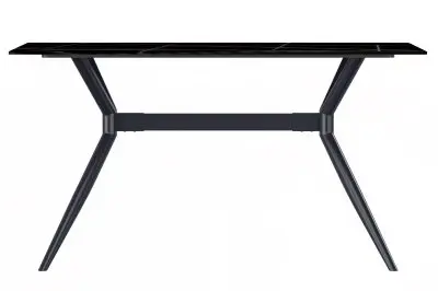 Elega Series Black Stainless Steel Dining Table 55 With Black/Gold Sintered Stone Top