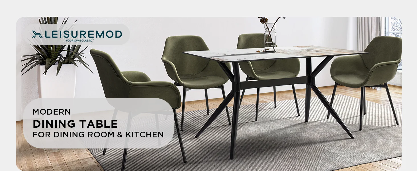 Elega Series Black Stainless Steel Dining Table 55 With White Grey Sintered Stone Top