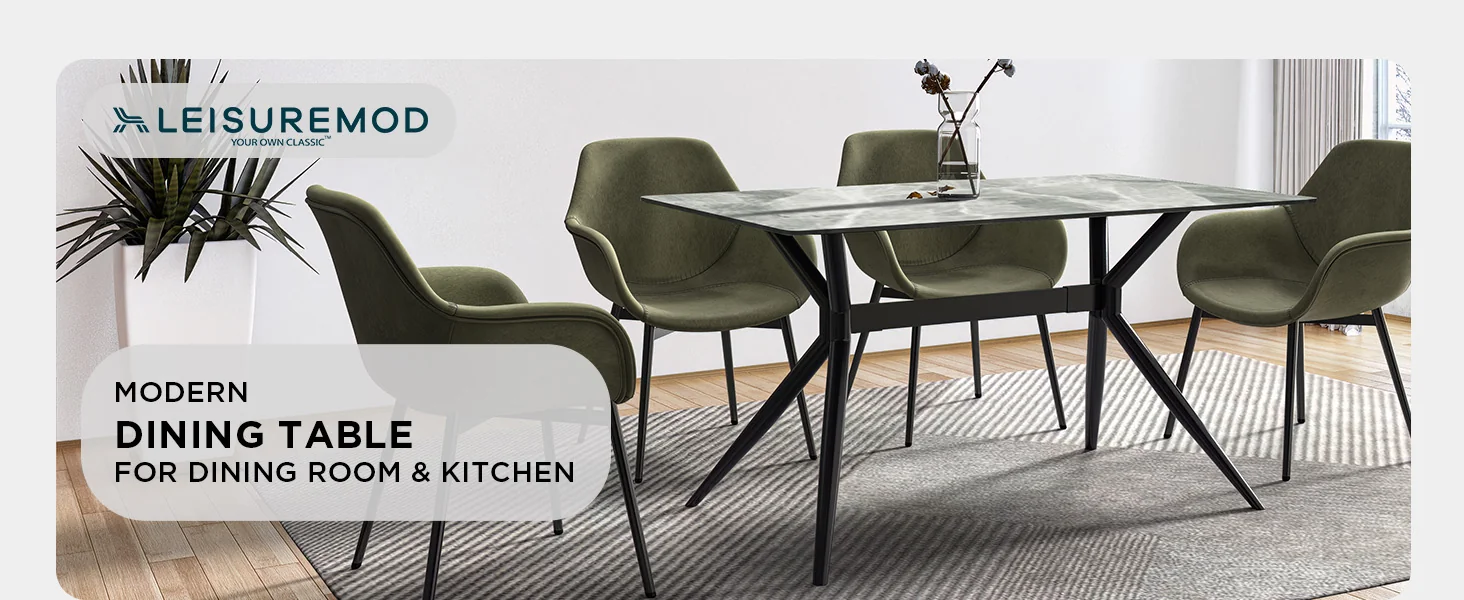 Elega Series Black Stainless Steel Dining Table 55 With Light Grey Sintered Stone Top