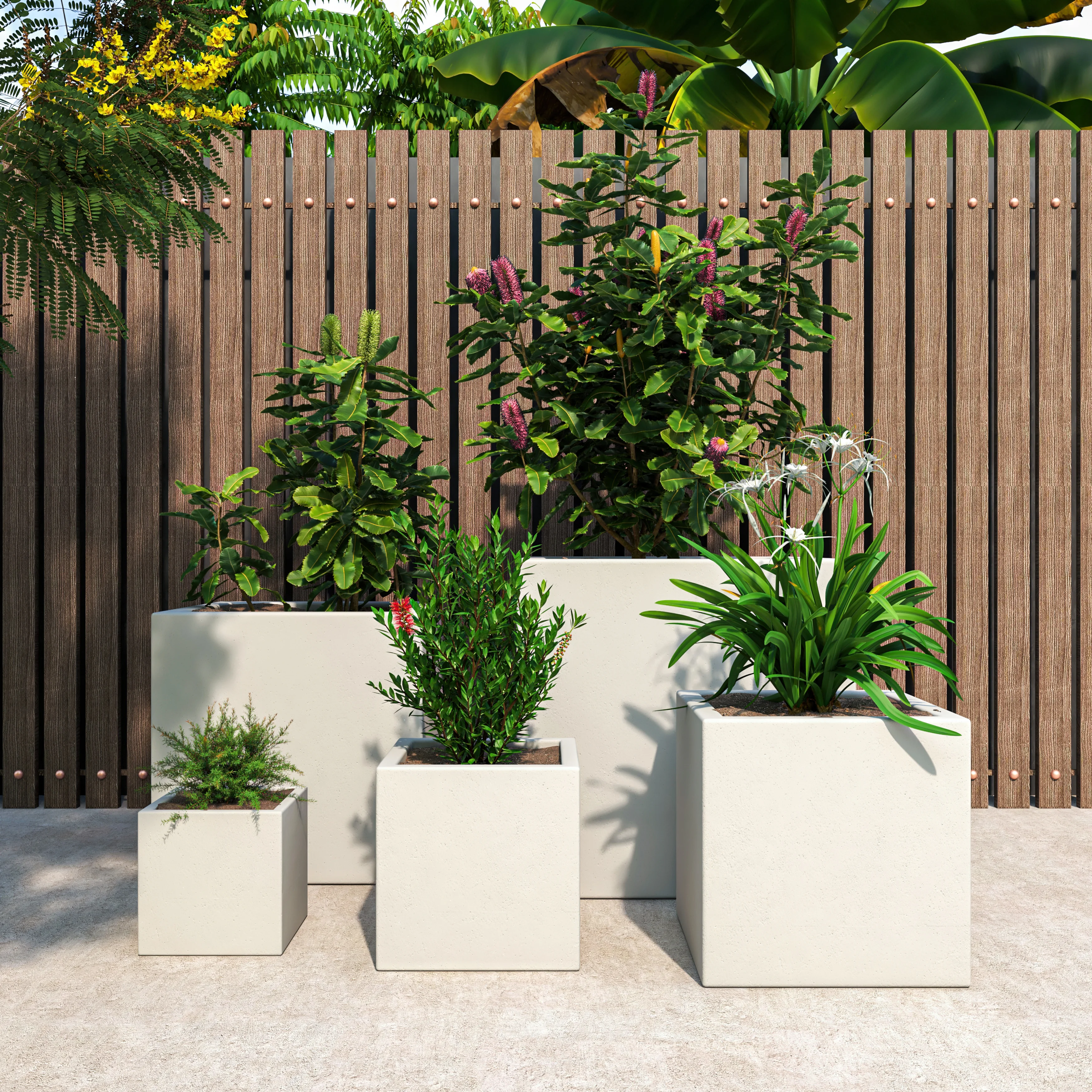 Fern Planter Set White