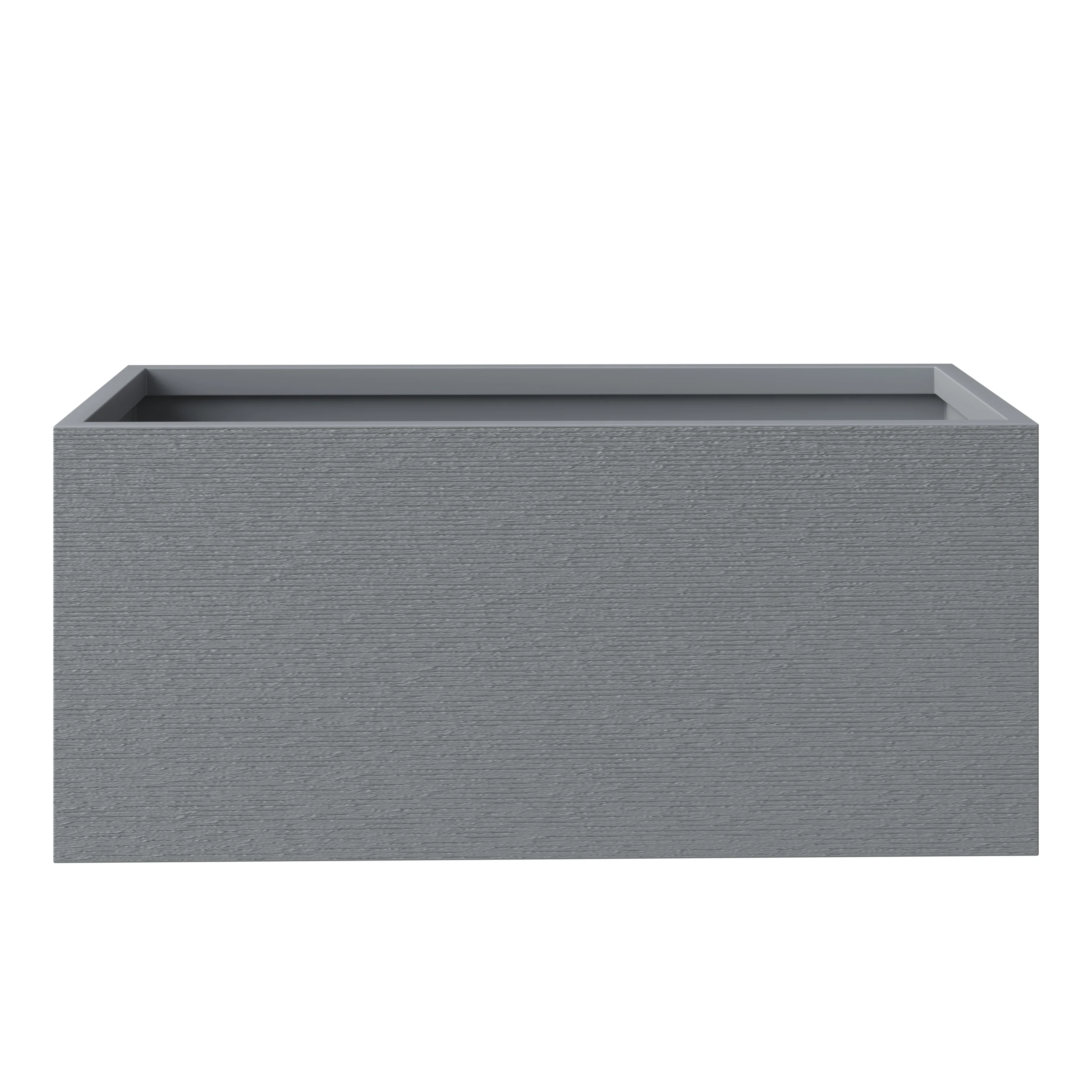 Flora Series Poly Stone Planter Set in Grey