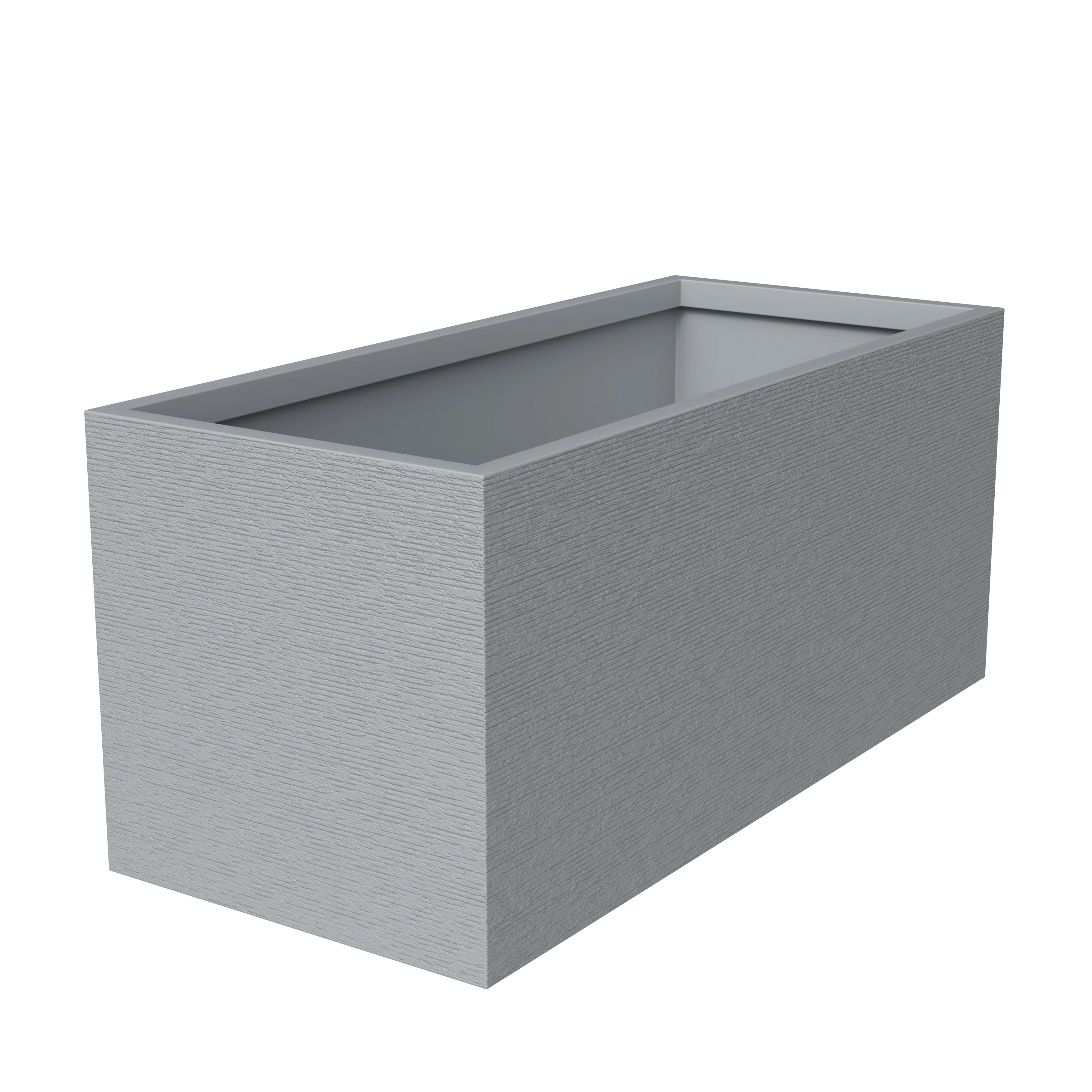 Flora Series Poly Stone Planter Set in Grey