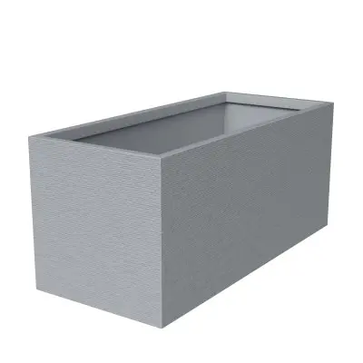 Flora Series Poly Stone Planter Set in Grey