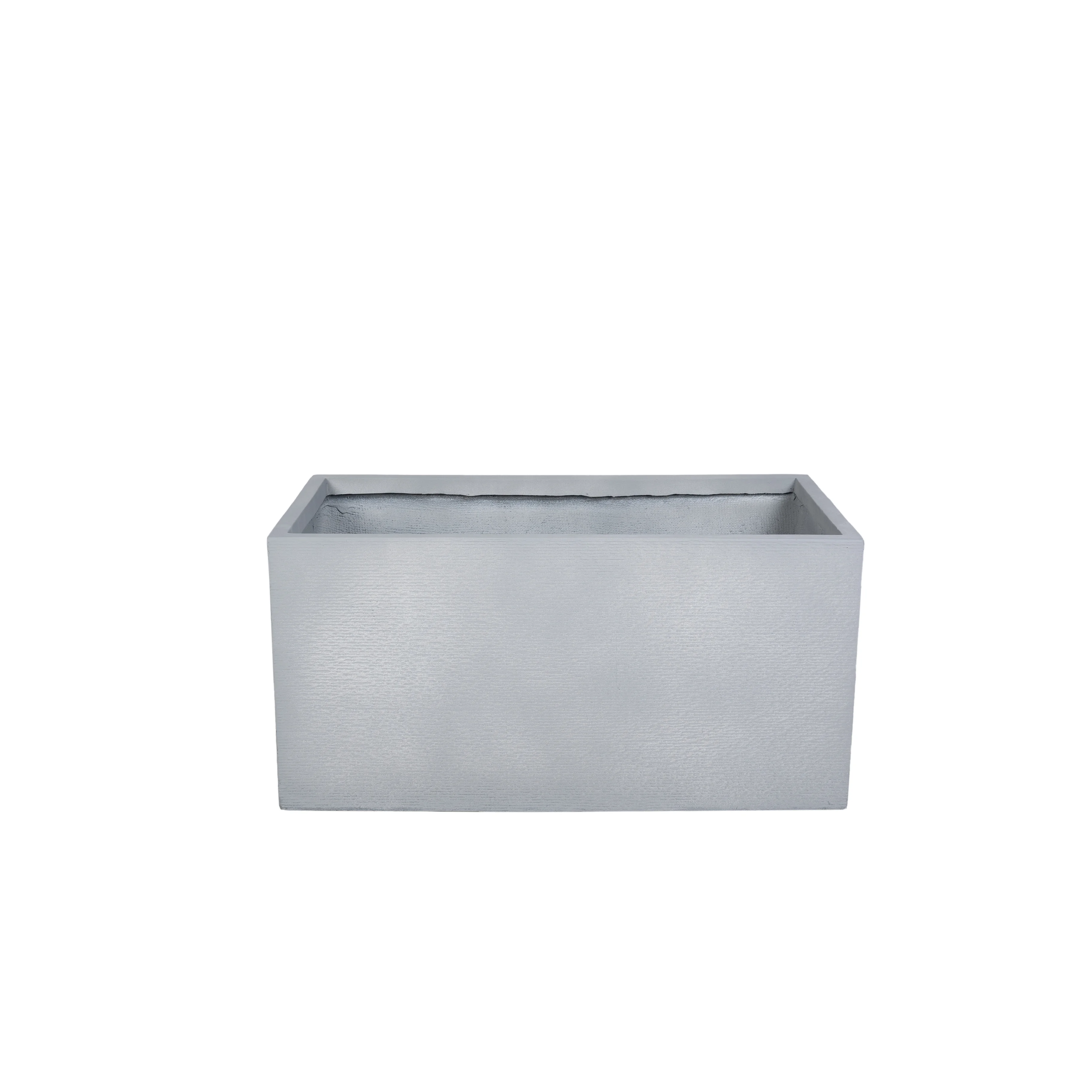 Flora Series Rectangle Poly Stone Planter in Grey 12 x 12, 31.5 Long