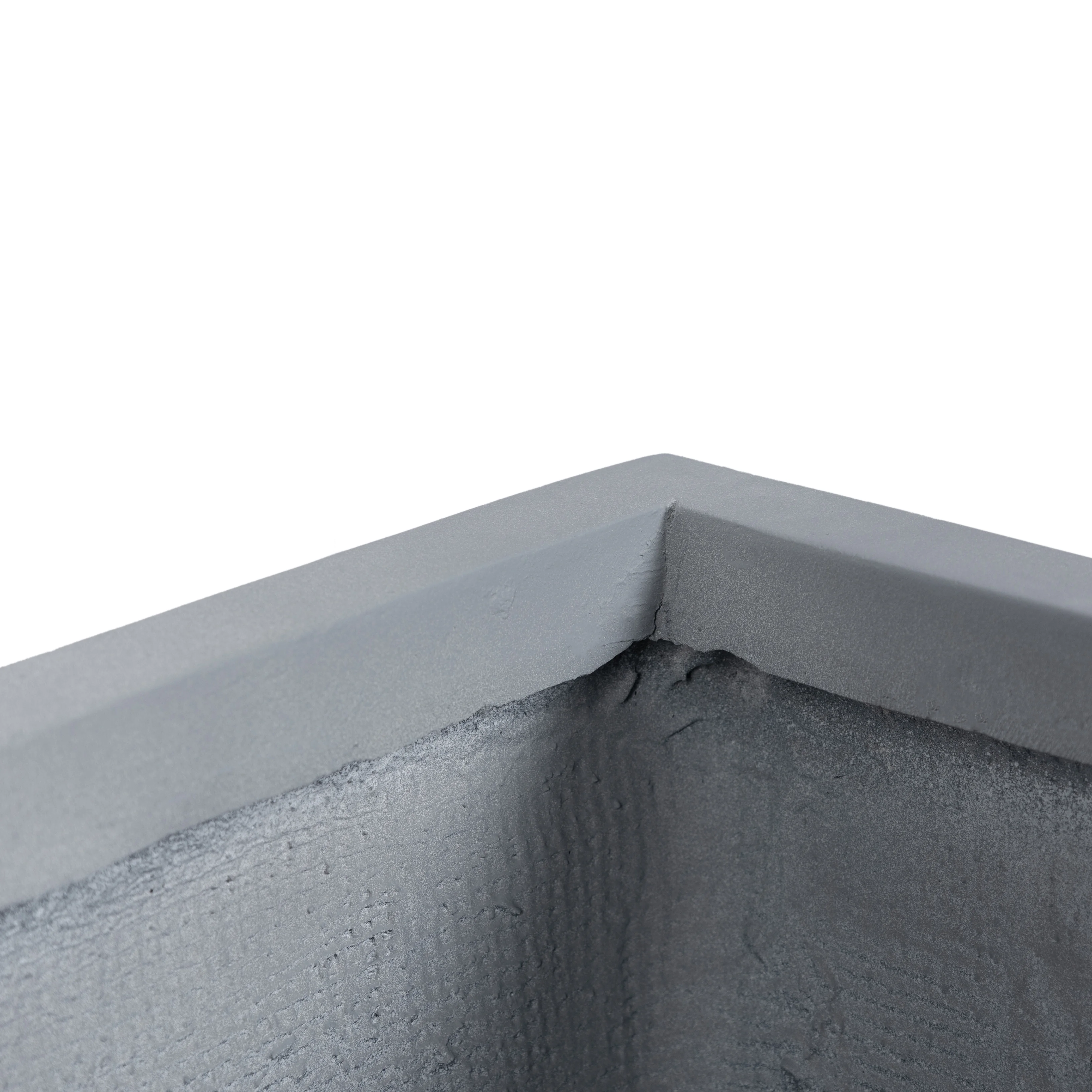 Flora Series Rectangle Poly Stone Planter in Grey 15.7 x 15.7, 35.4 Long