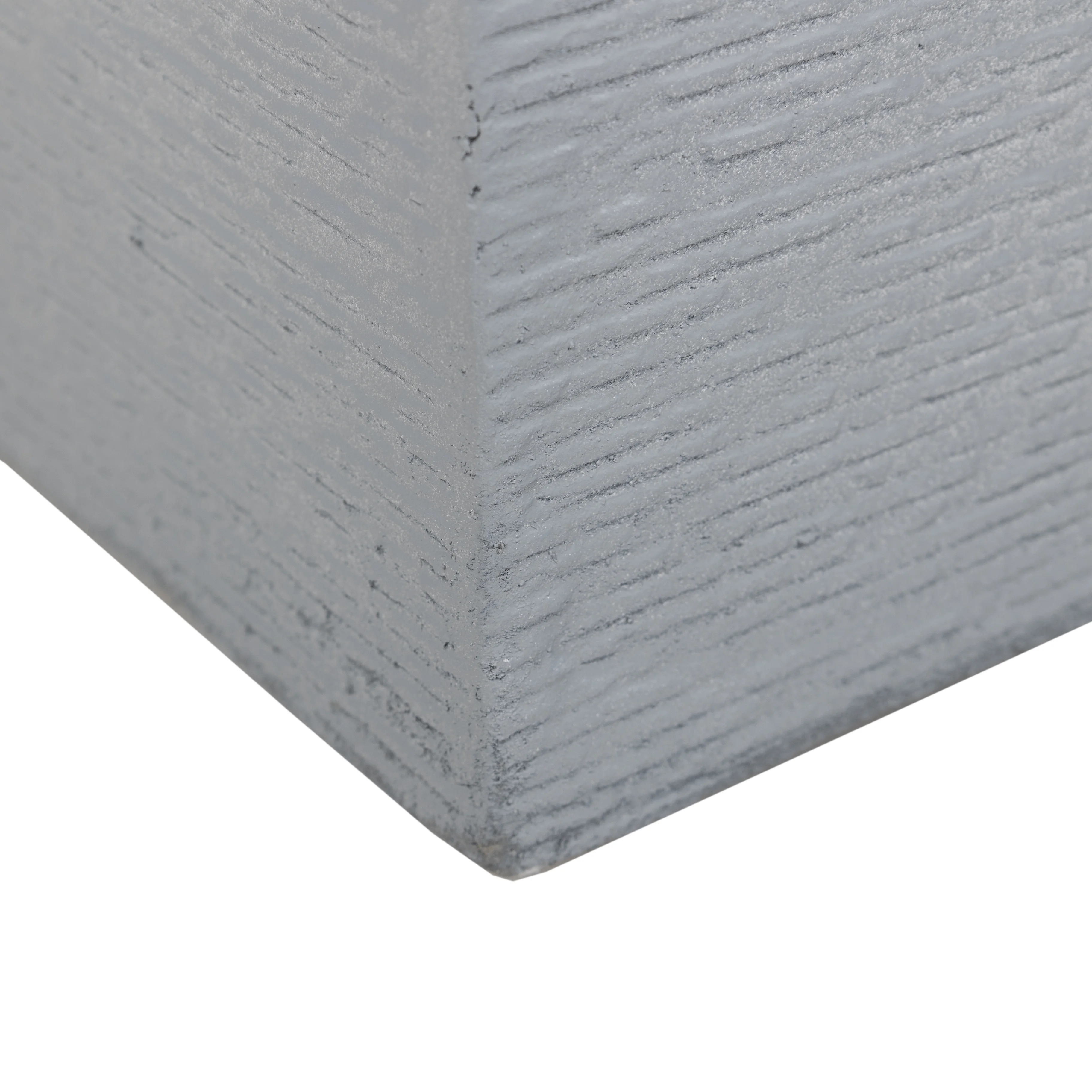 Flora Series Rectangle Poly Stone Planter in Grey 19.7 x 19.7, 39.4 Long
