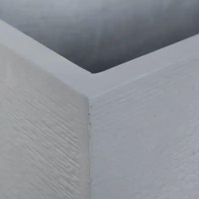 Flora Series Rectangle Poly Stone Planter in Grey 19.7 x 19.7, 39.4 Long