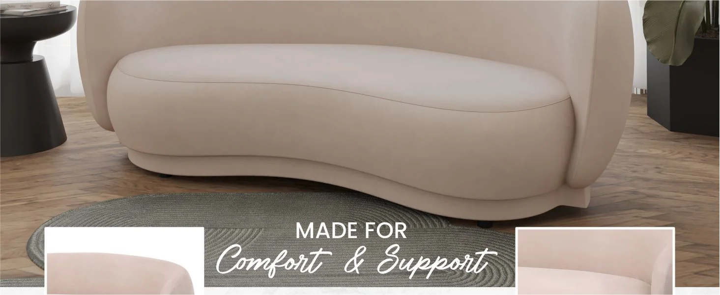 Faze 3-Seater Wide Couch Sofa Upholstered in Velvet