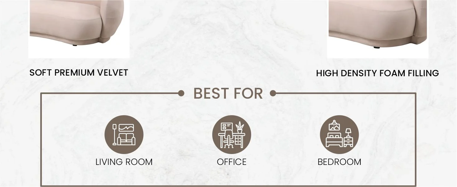 Faze 3-Seater Wide Couch Sofa Upholstered in Velvet