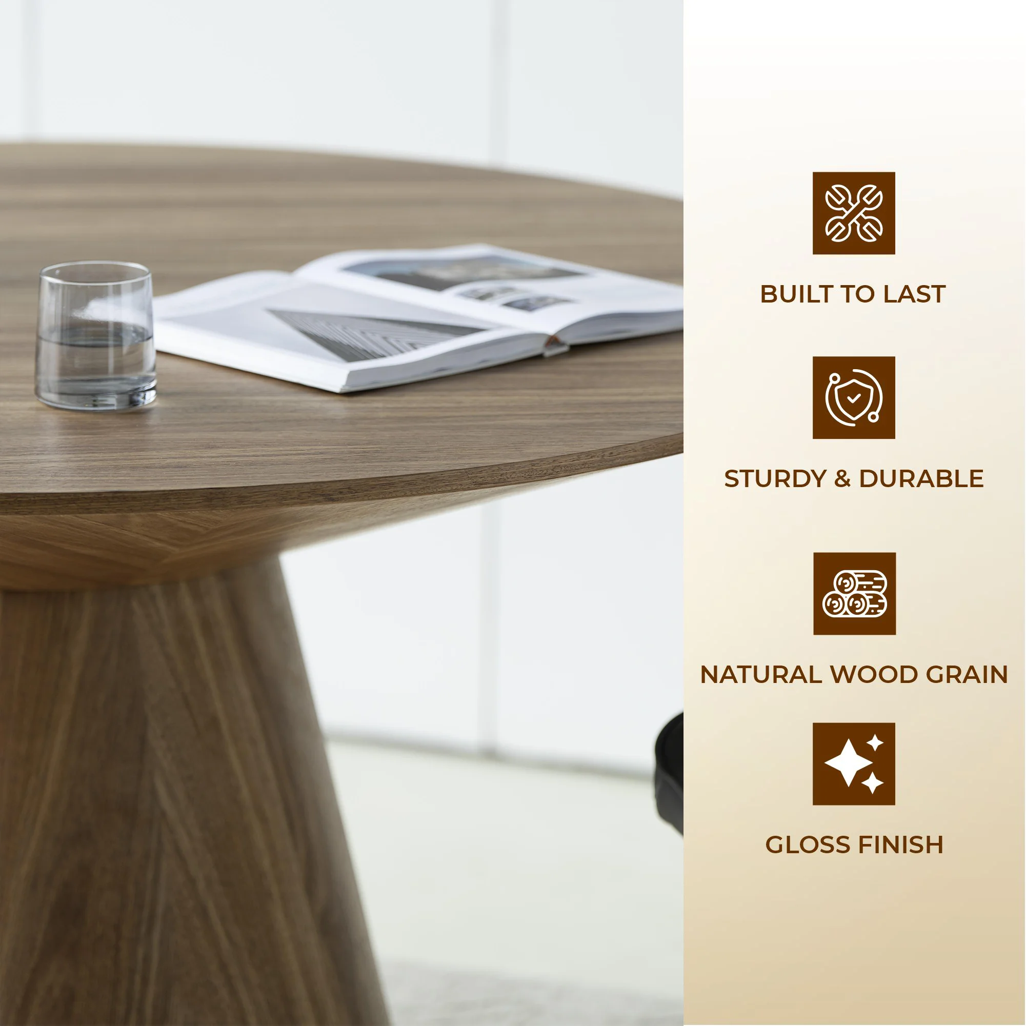 Fynix Collection Modern Dining Table In Natural Wood