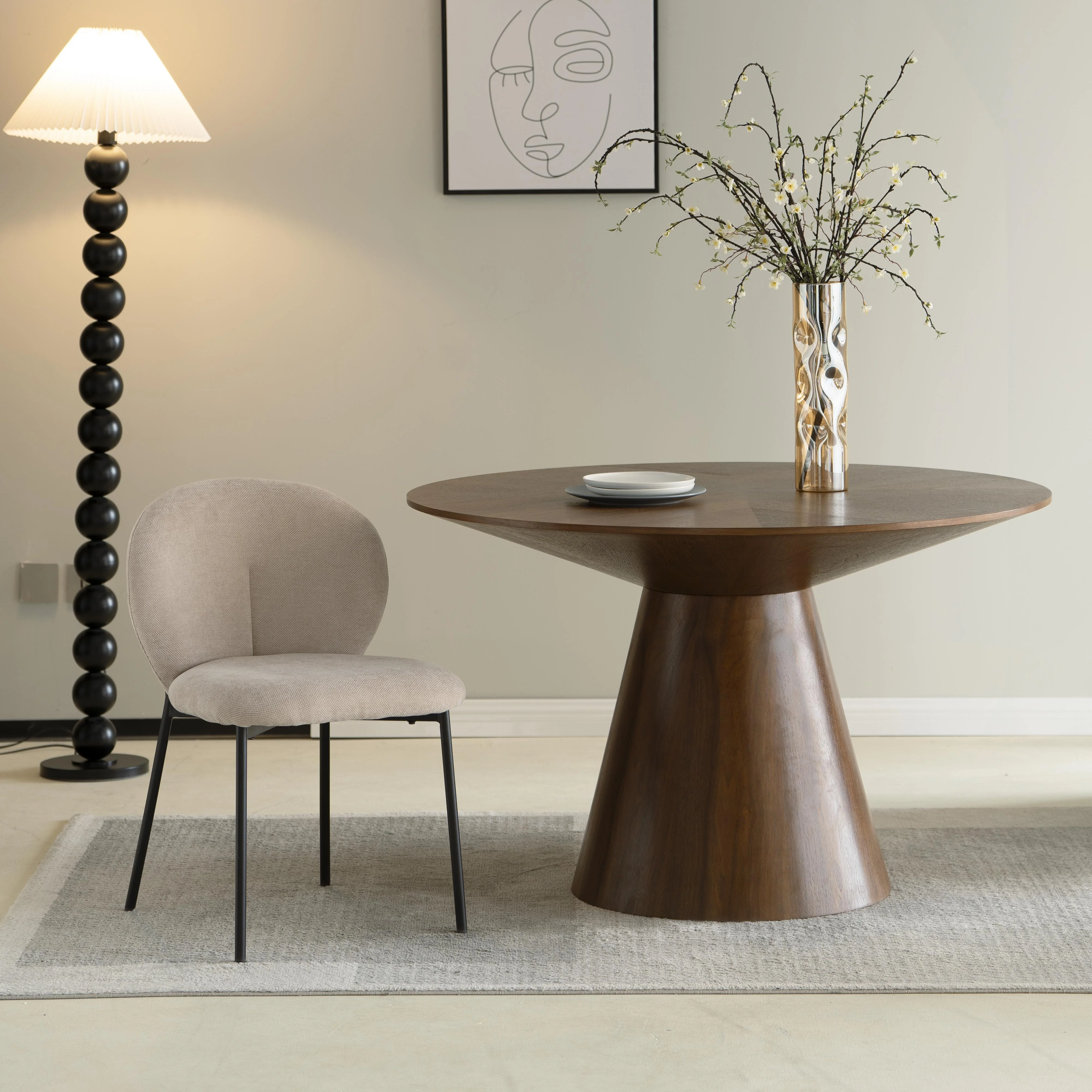 Fynix Collection Modern Dining Table In walnut