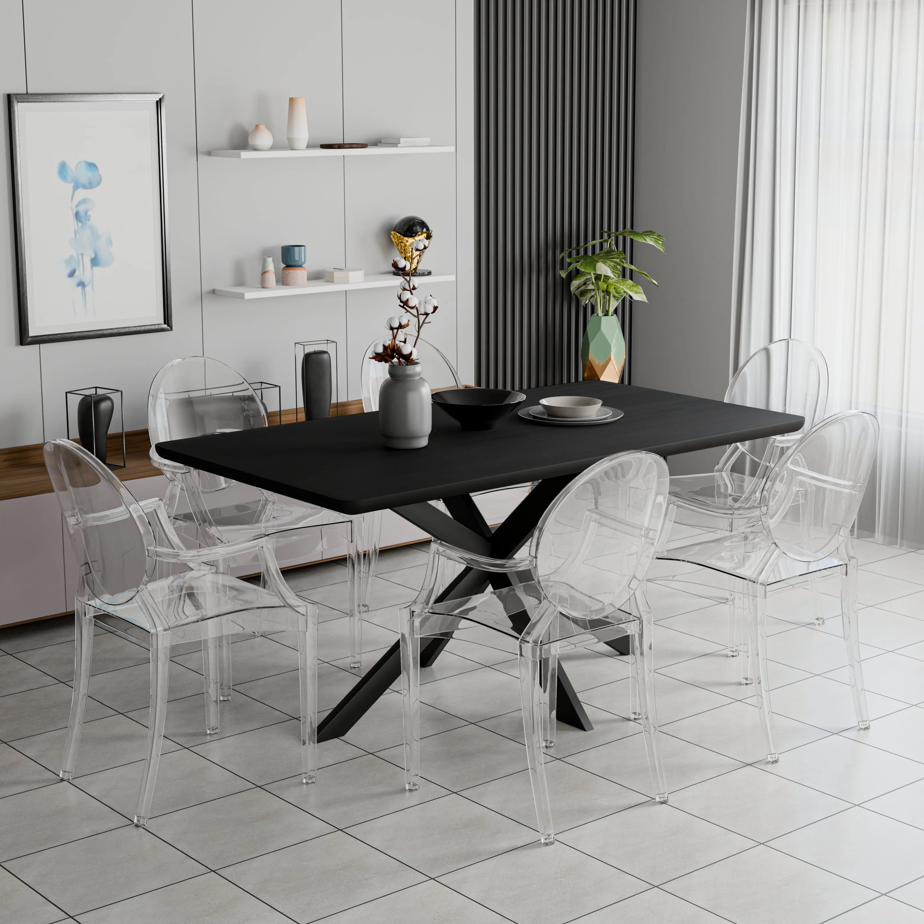 Carroll Modern Acrylic Dining Side Chair