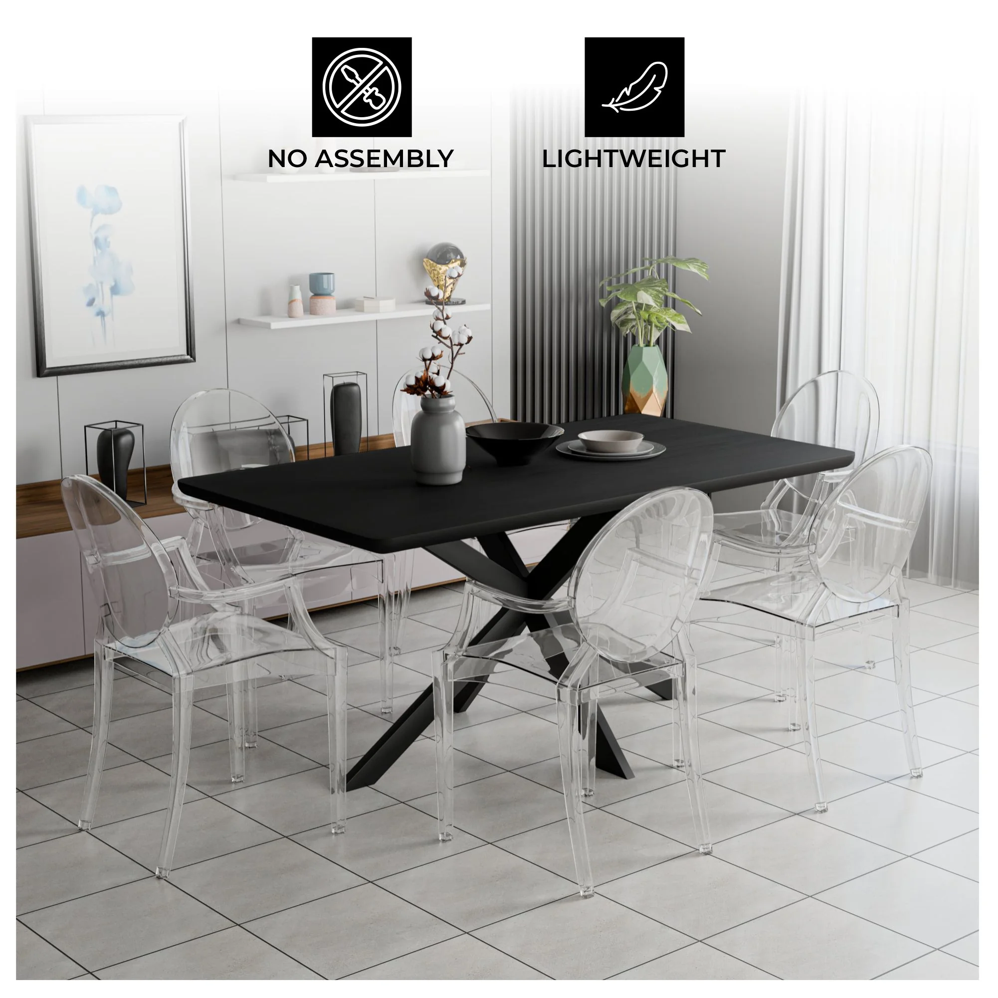 Carroll Modern Acrylic Dining Side Chair