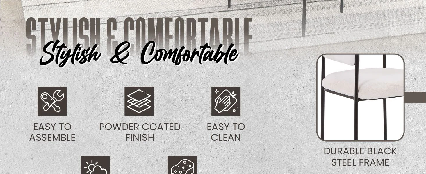 Gavin Series Modern Chair Black Frame in Beige Set of 2