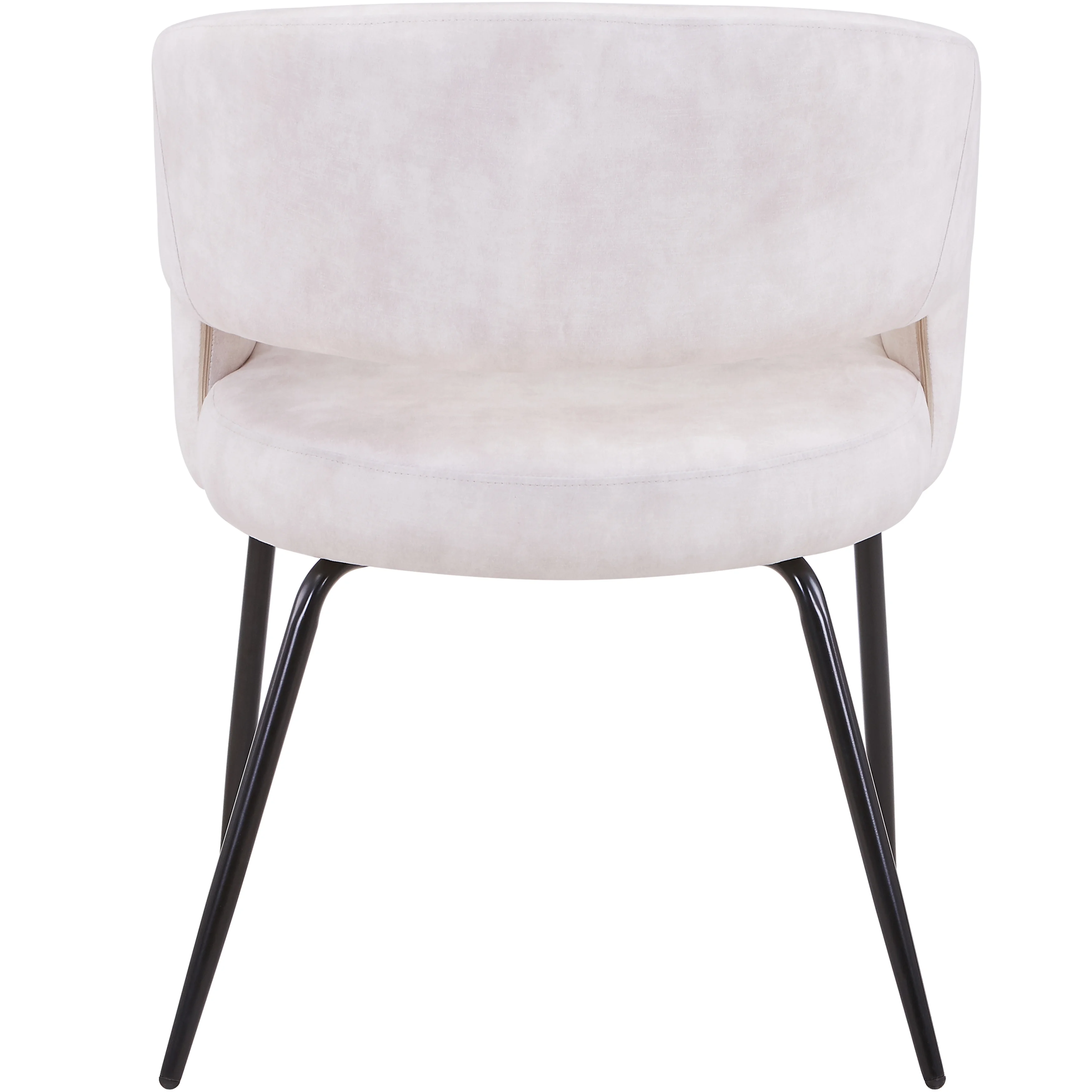 Verve 5-Piece Dining Set with 36" Round Dining Table in Black MDF Top and 4 Dining Chairs in Beige Velvet