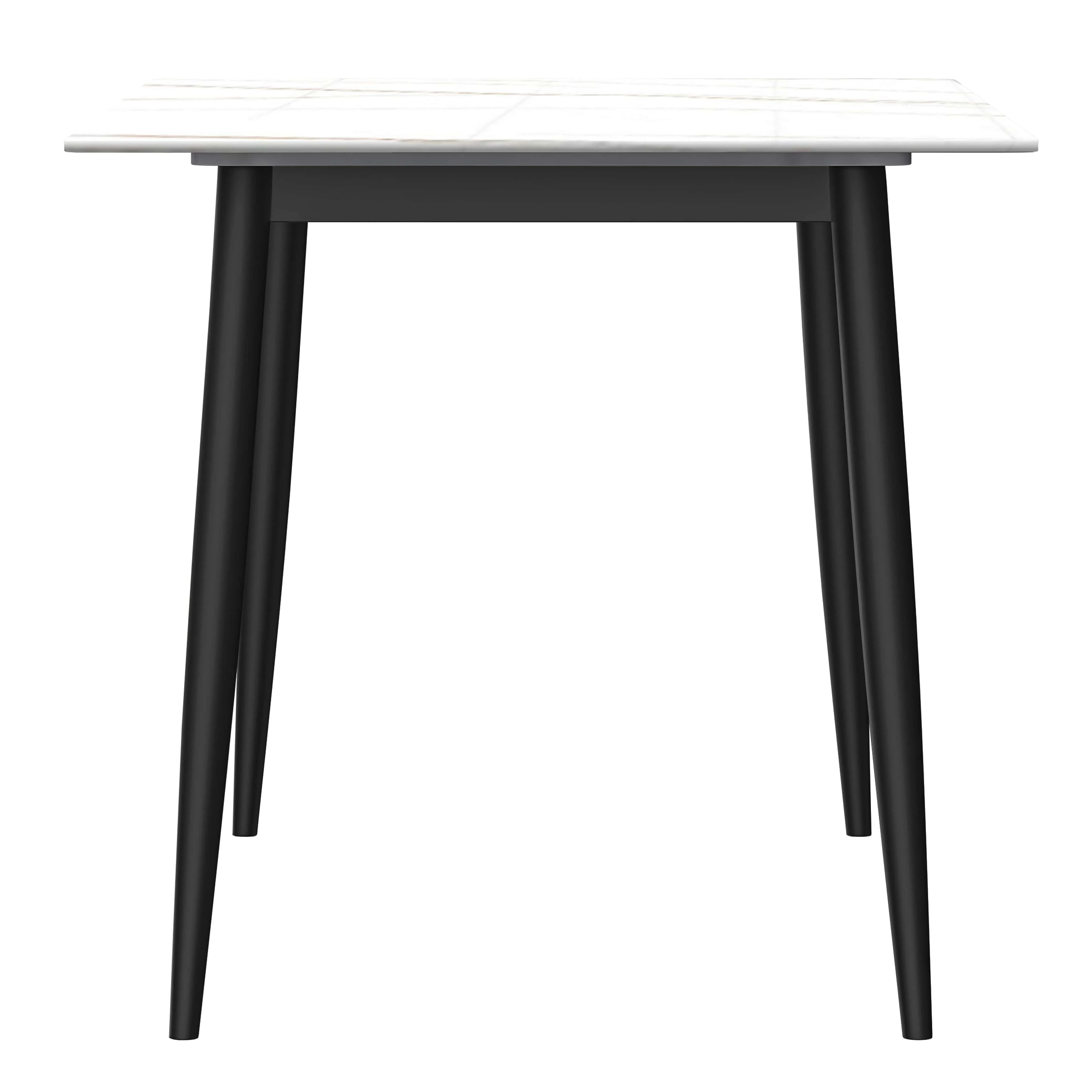 7-Piece Dining Set with Rectangular Sintered Stone Dining Table and 6 Velvet Dining Chairs with Iron Base