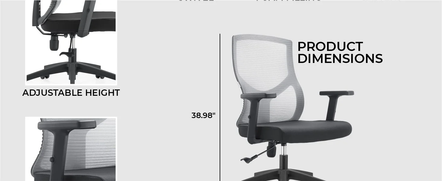 Office Glen Series Office Task Chair In Light Grey