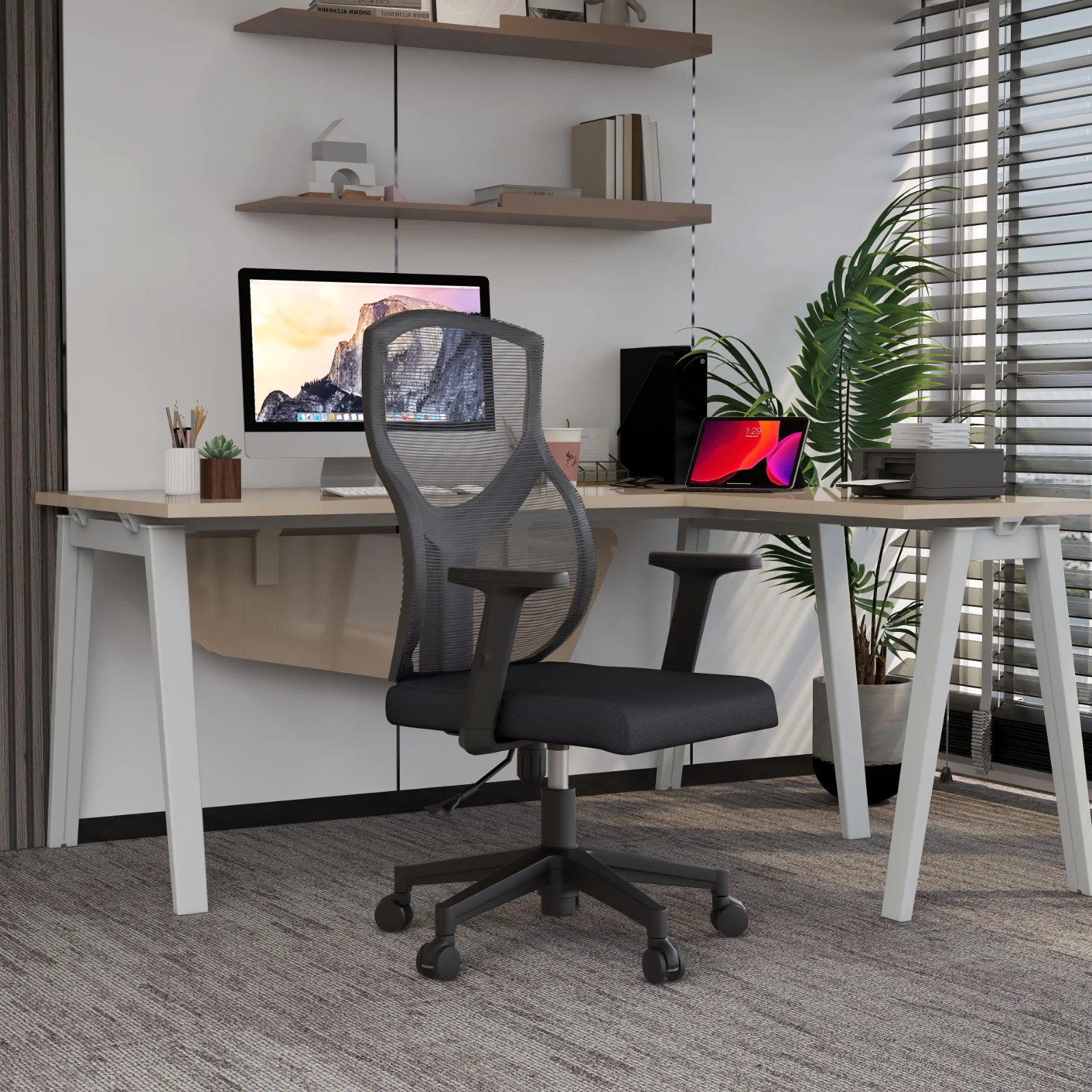 Office Glen Series Office Task Chair In Light Grey