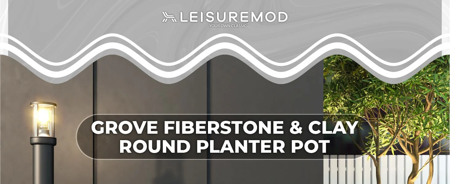 Grove Series Hemisphere Poly Clay Planter in Black 12.4 Dia, 7.1 High