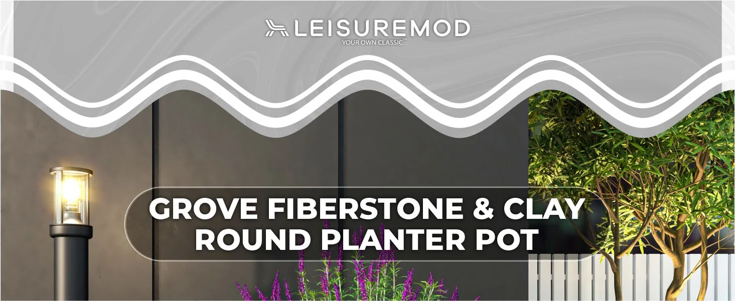 Grove Series Hemisphere Poly Clay Planter in Black 14.9 Dia, 7.8 High