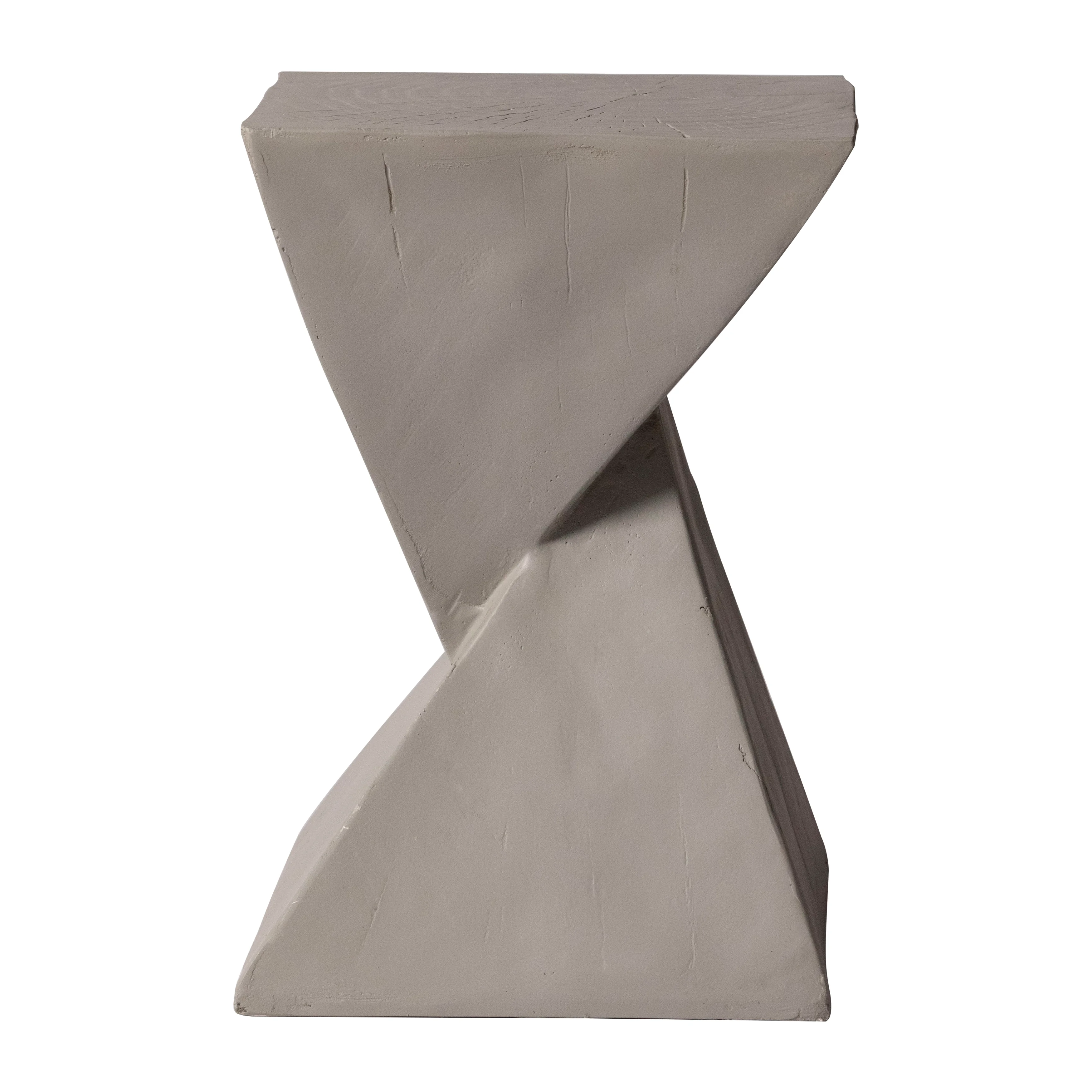 Glint Collection Fiberglass Outdoor Side Table in Grey