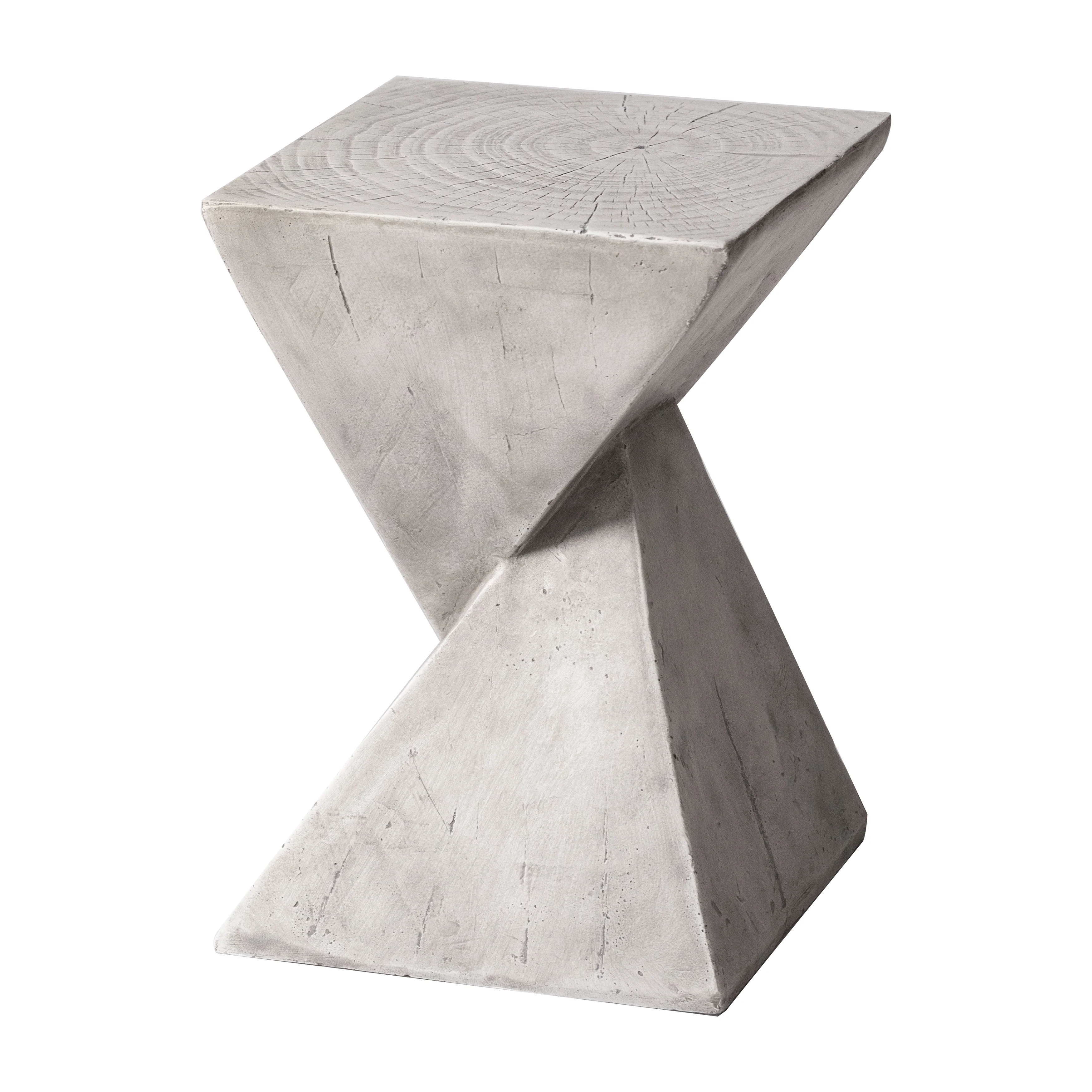 Glint Collection Fiberglass Outdoor Side Table in Grey