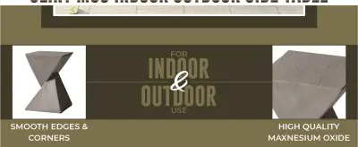 Glint Collection Fiberglass Outdoor Side Table in Grey