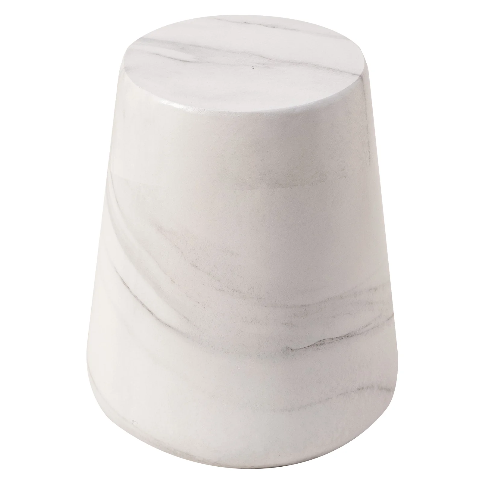 Modern Side End Table Glint Series In Marble White