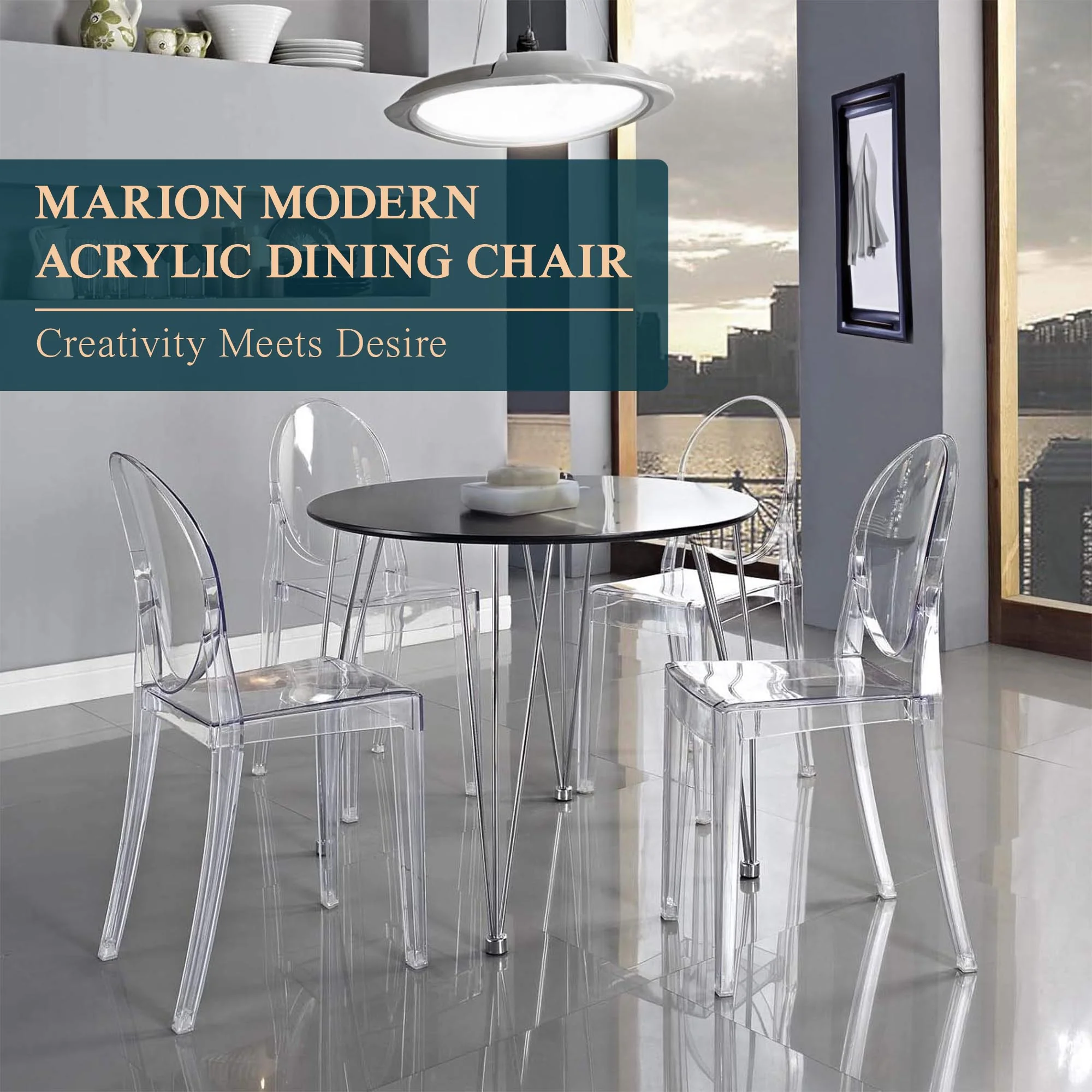Marion Transparent Acrylic Modern Chair