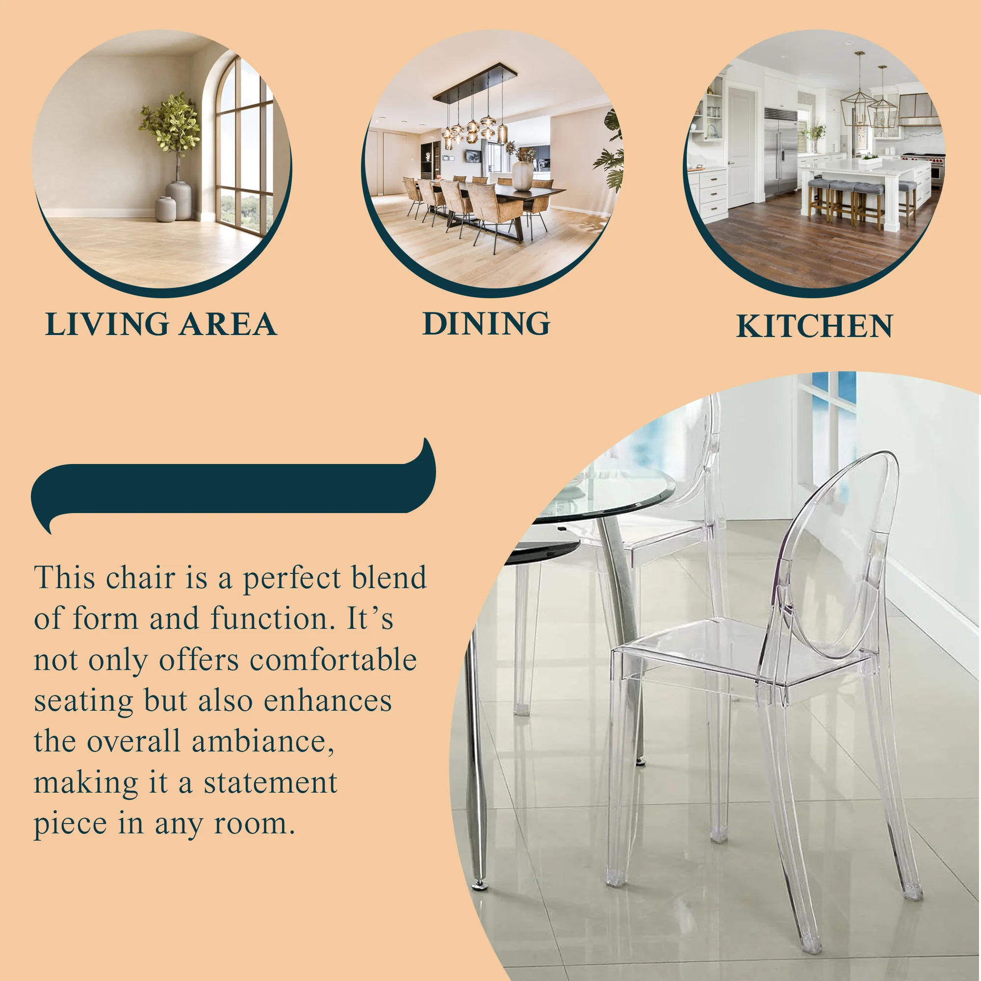 Marion Transparent Acrylic Modern Chair