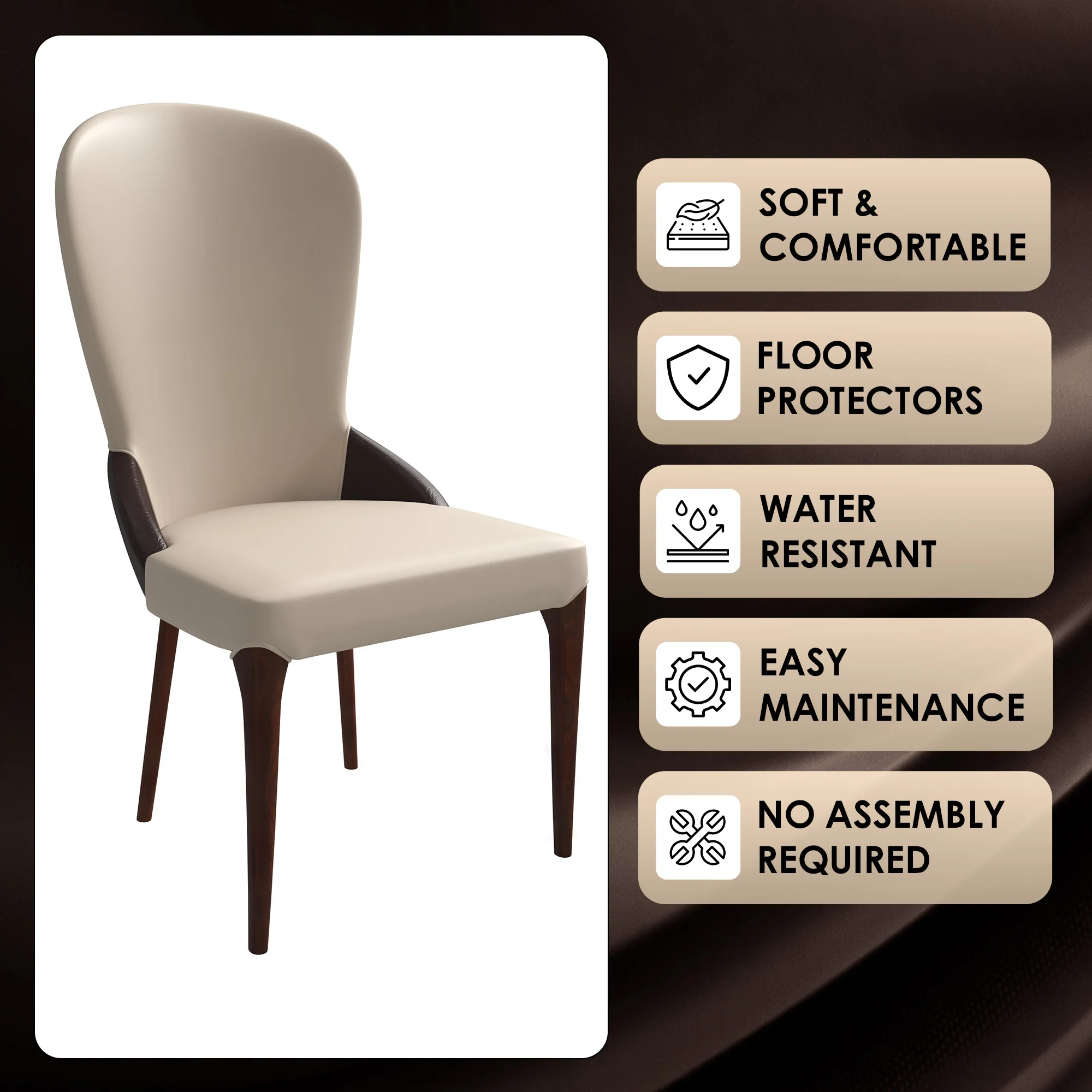 Havana Collection Modern Wooden Dining Chair in Brown