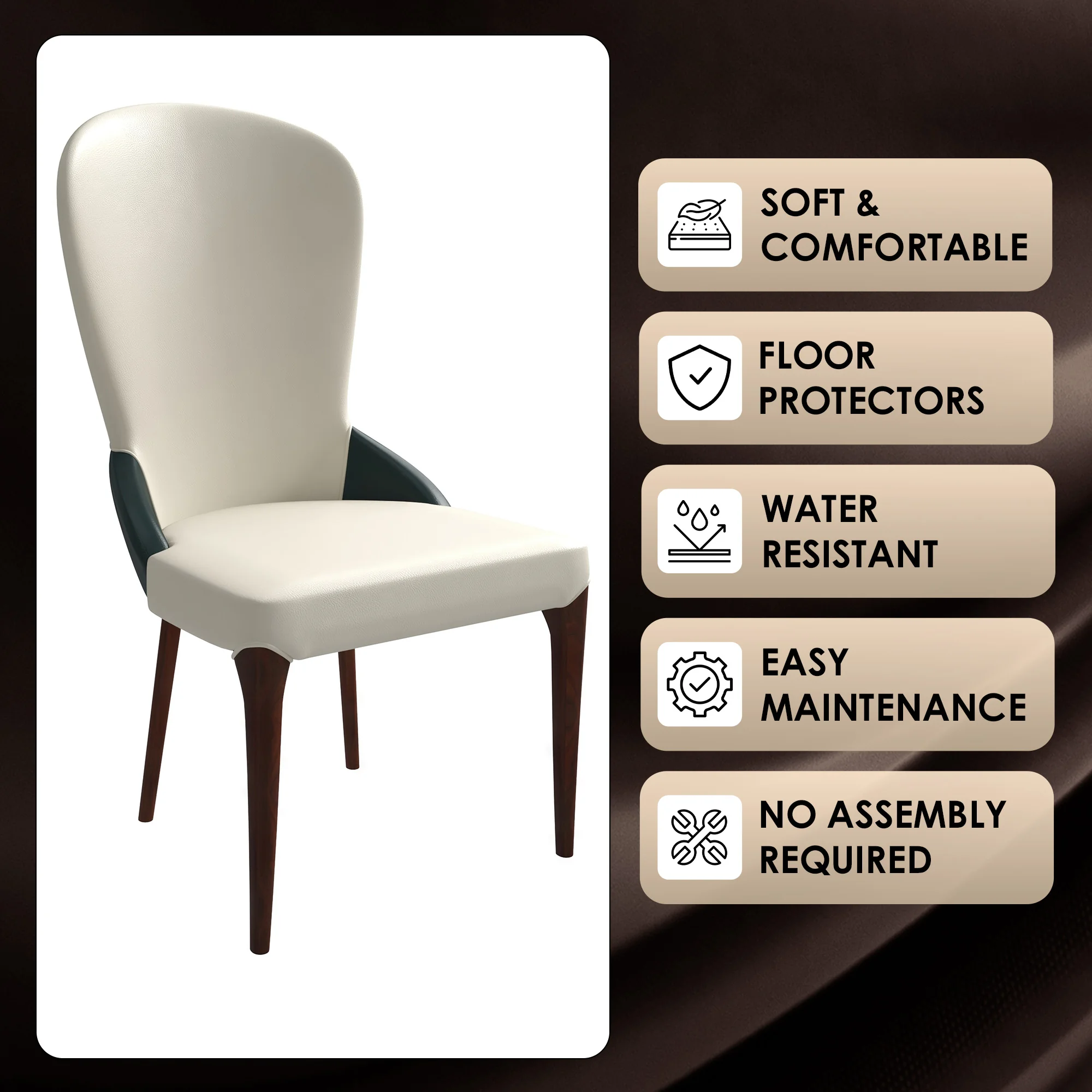 Havana Collection Modern Wooden Dining Chair in Green