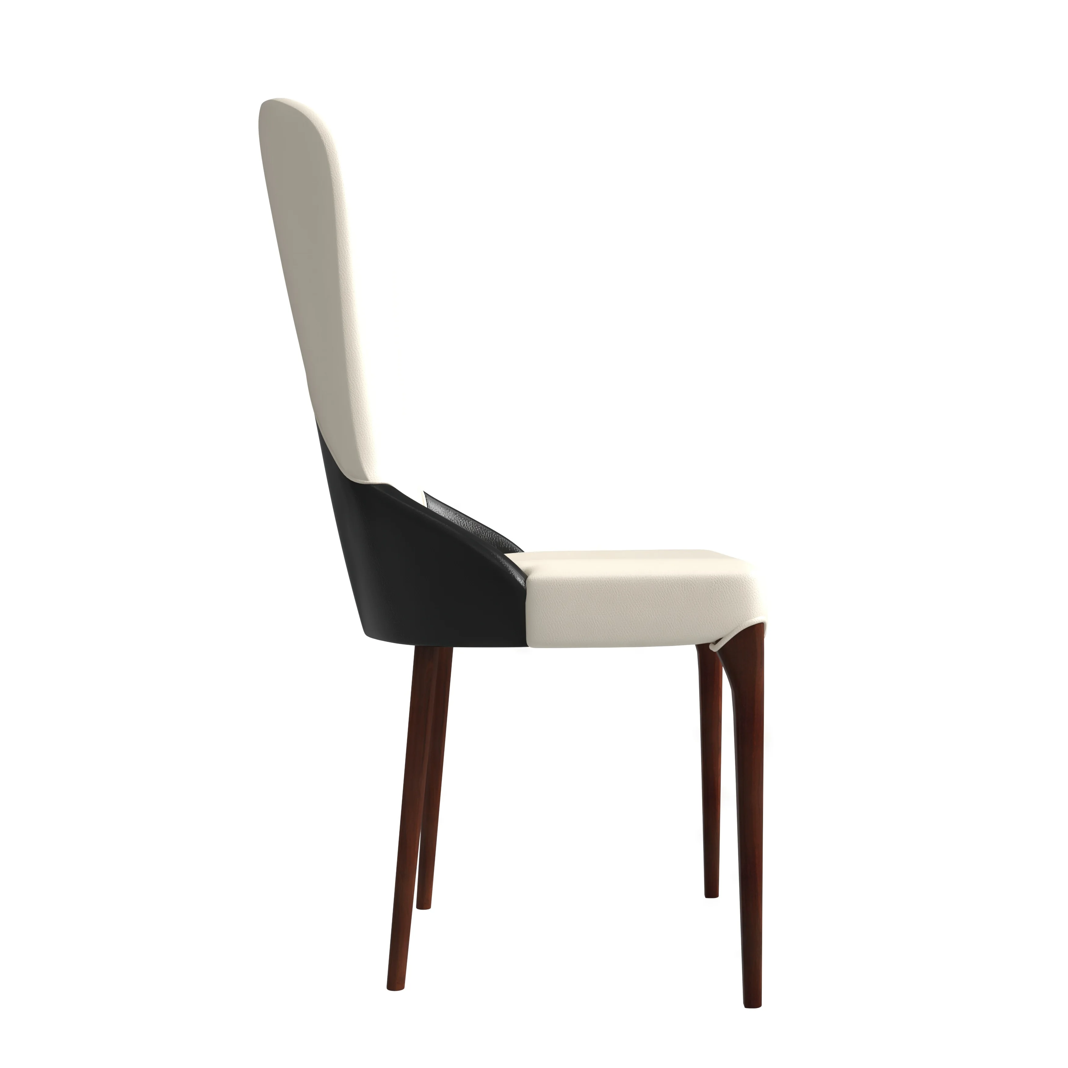 Havana Collection Modern Wooden Dining Chair in Black/White