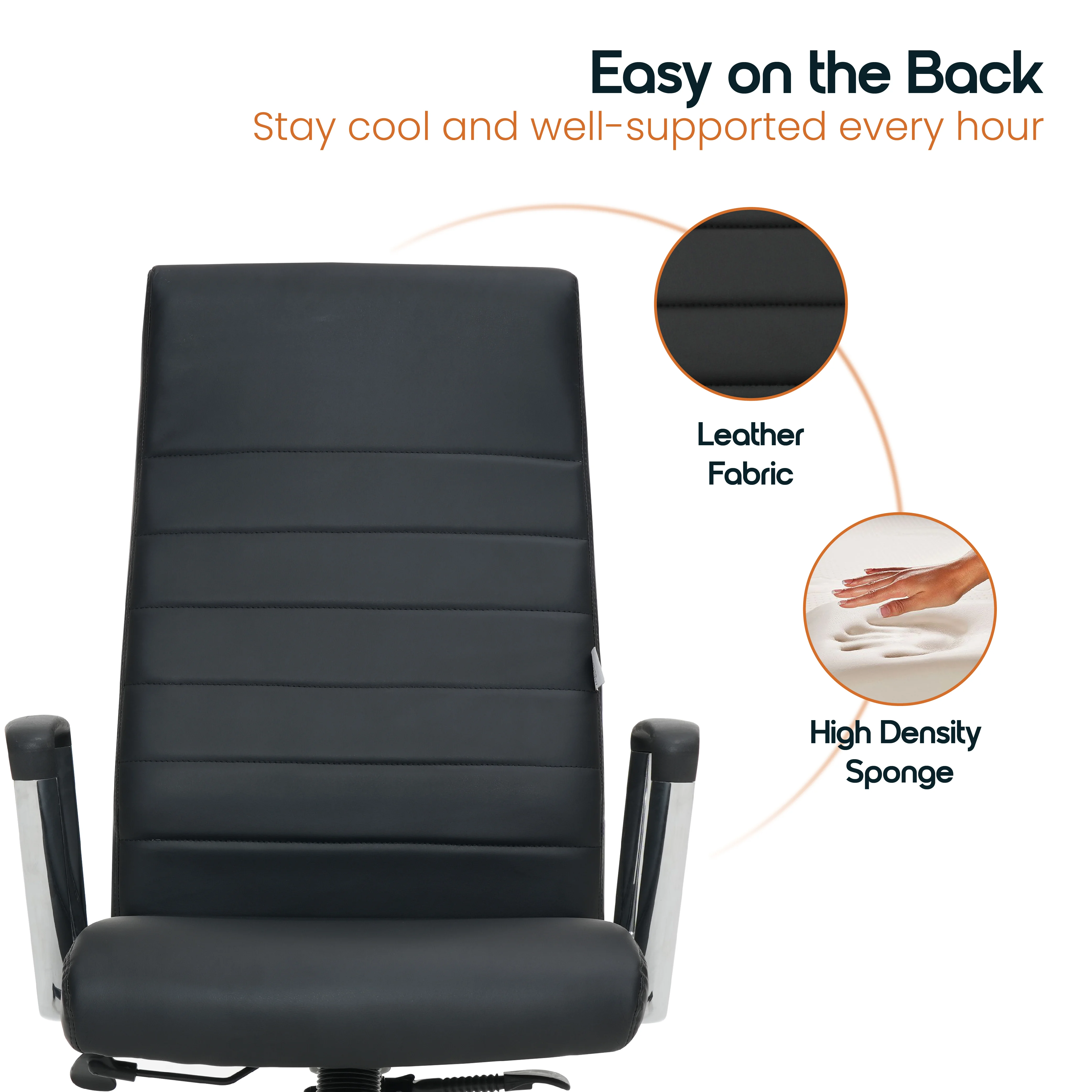 Hilton Modern High-Back Leather Office Chair